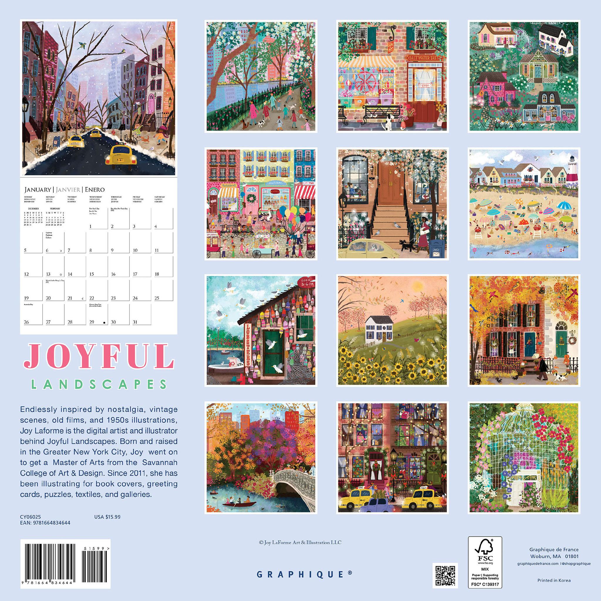 Joyful Landscapes Wall 2025 Calendar