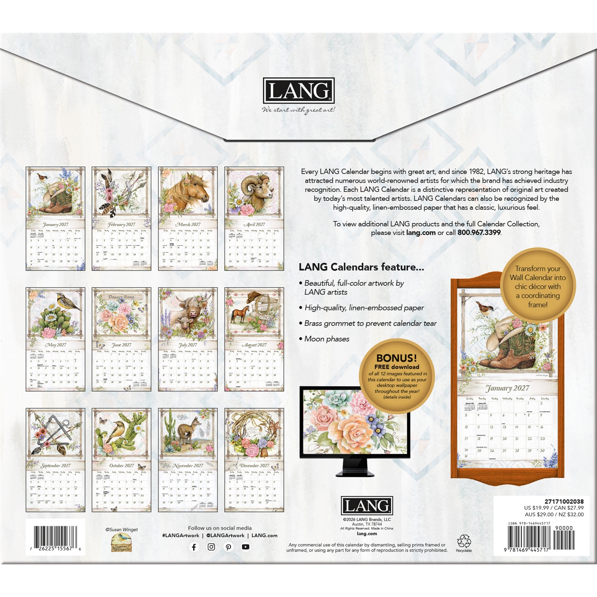 Rosewood Ranch Special Edition with Print 2027 Wall Calendar