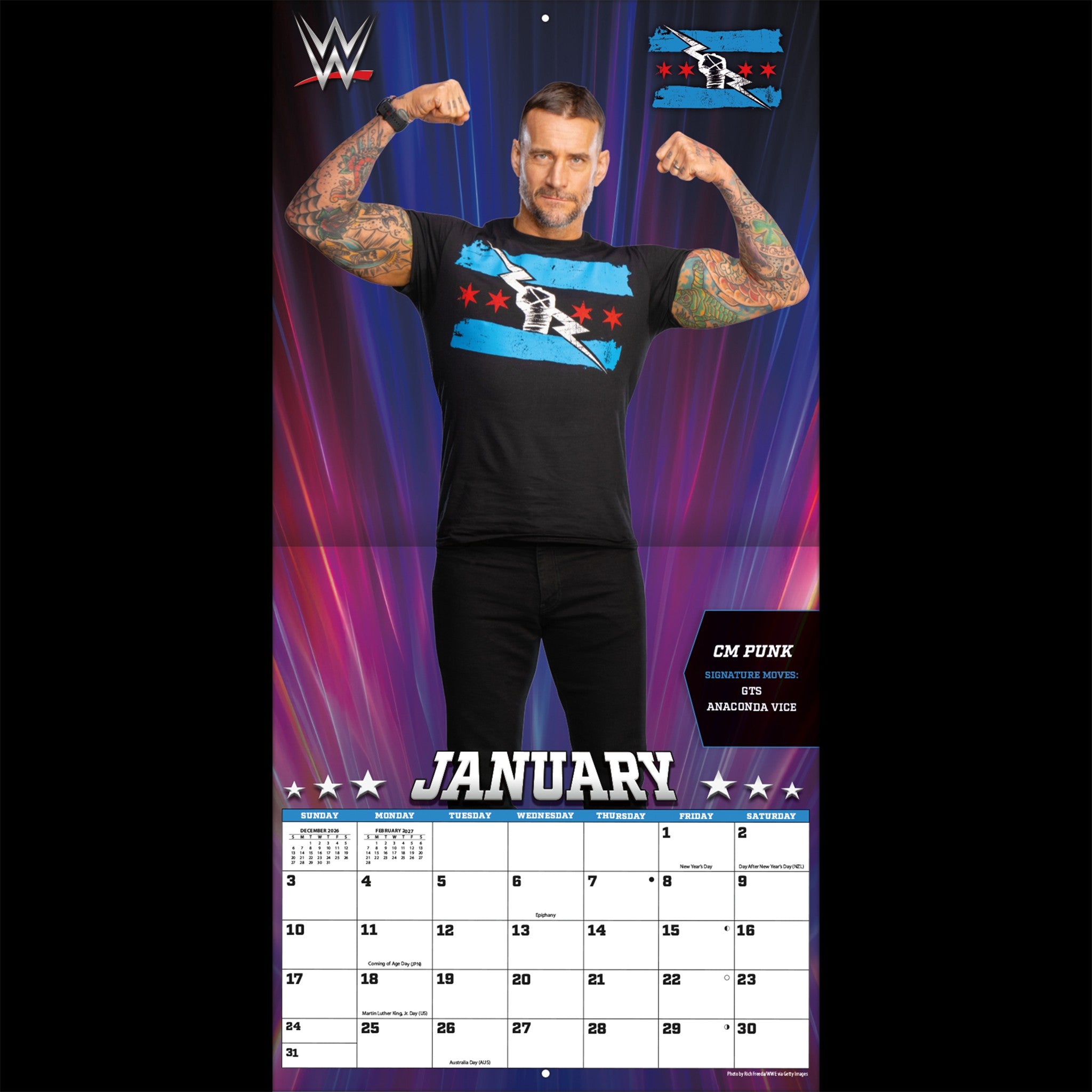 WWE Superstars 2027 Wall Calendar