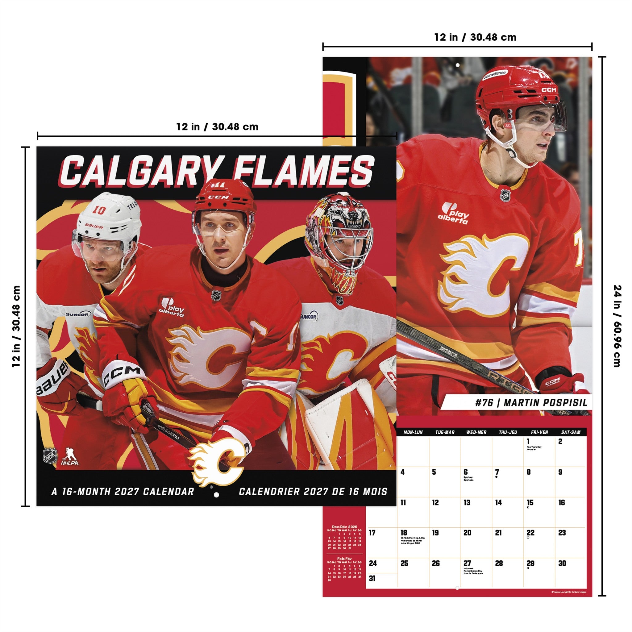 NHL Calgary Flames 2027 Wall Calendar