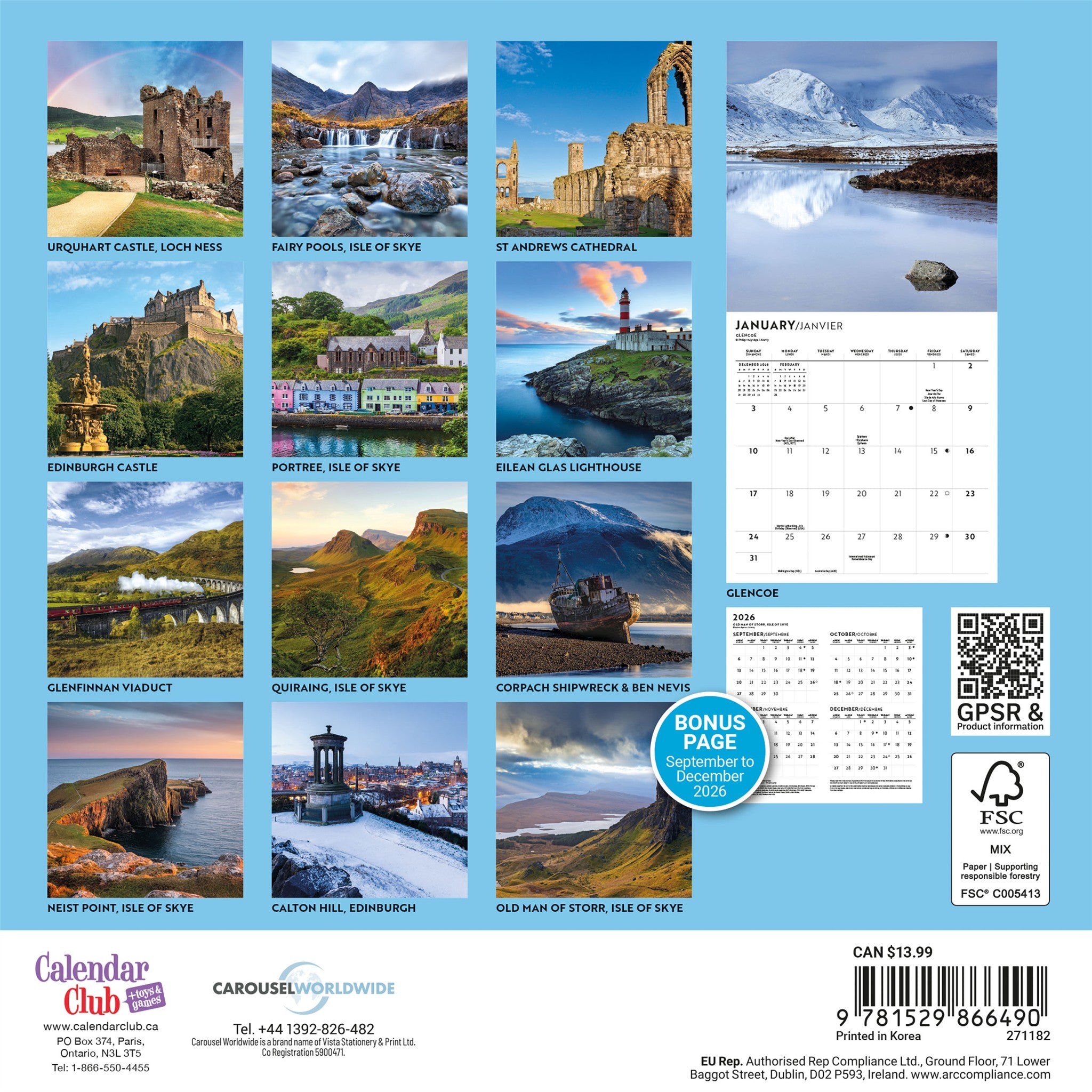Scotland 2027 Mini Calendar