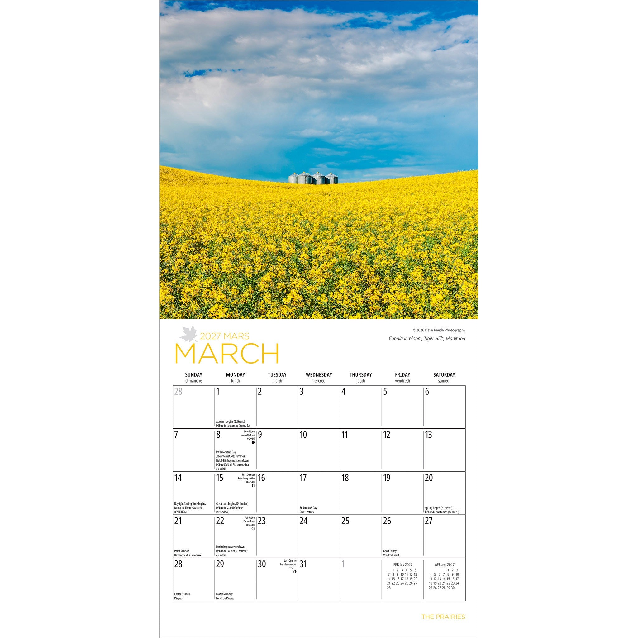 The Prairies 2027 Mini Calendar