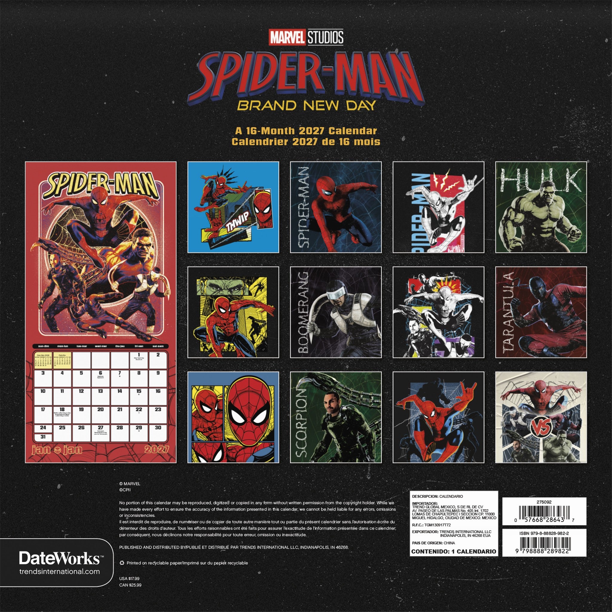 Spider-Man Brand New Day 2027 Wall Calendar