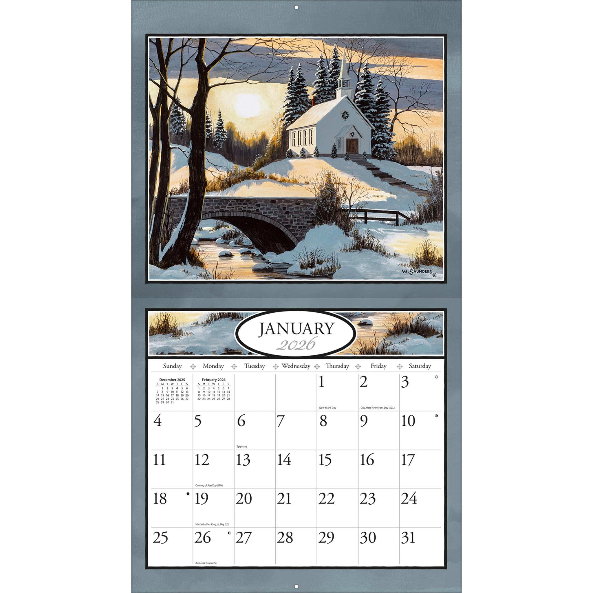 Country Churches 2026 Deluxe Wall Calendar - Online Only
