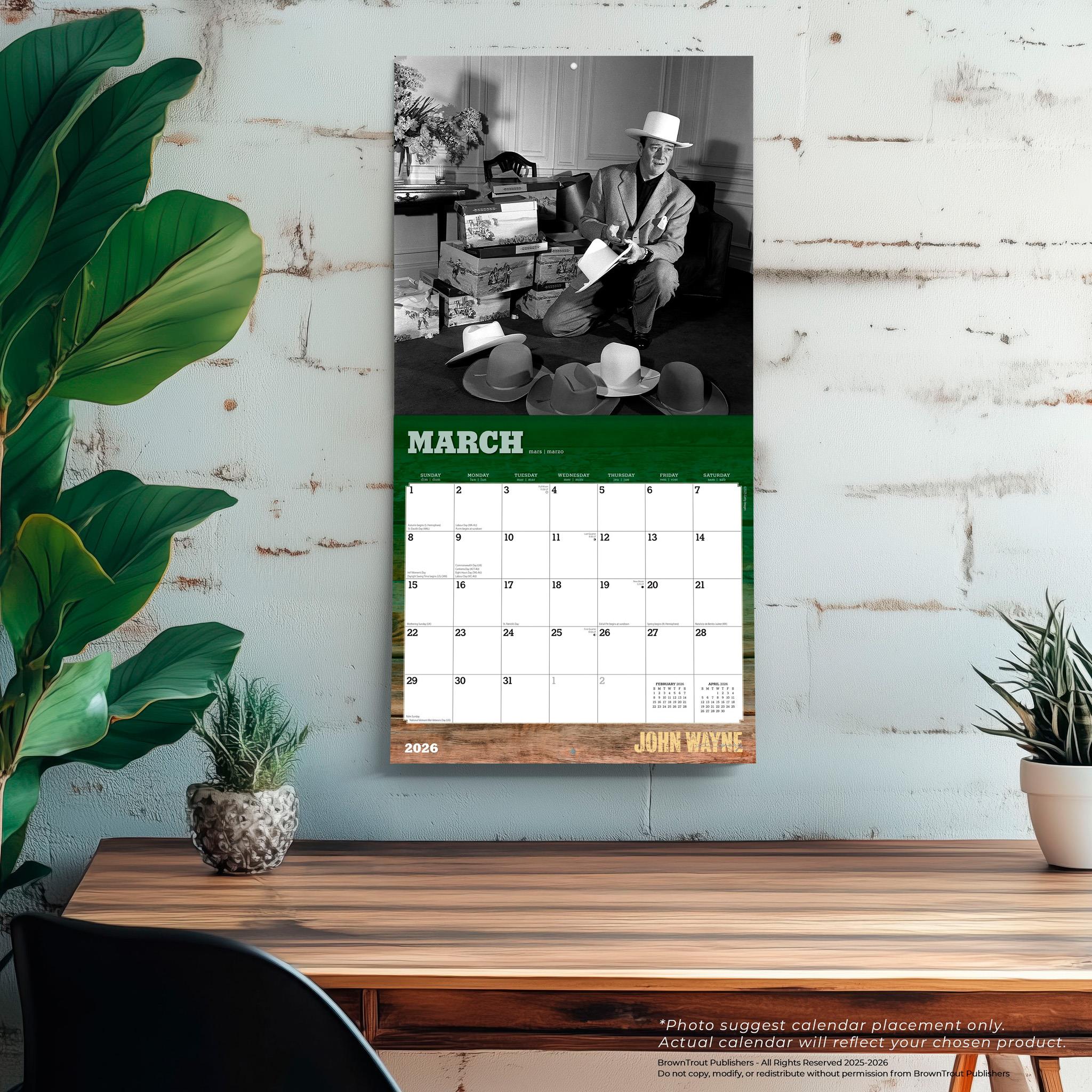 John Wayne 2026 Wall Calendar