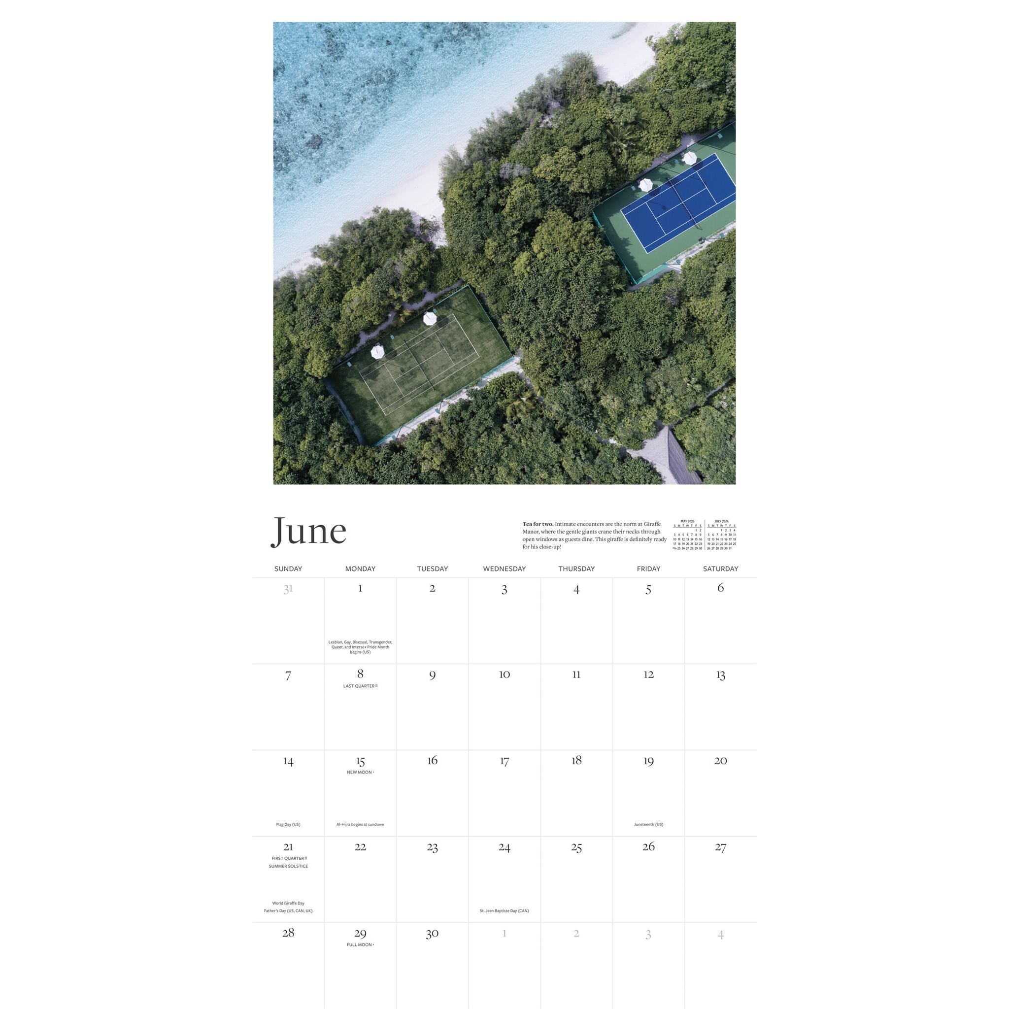 The Tennis Court 2026 Wall Calendar - Online Only