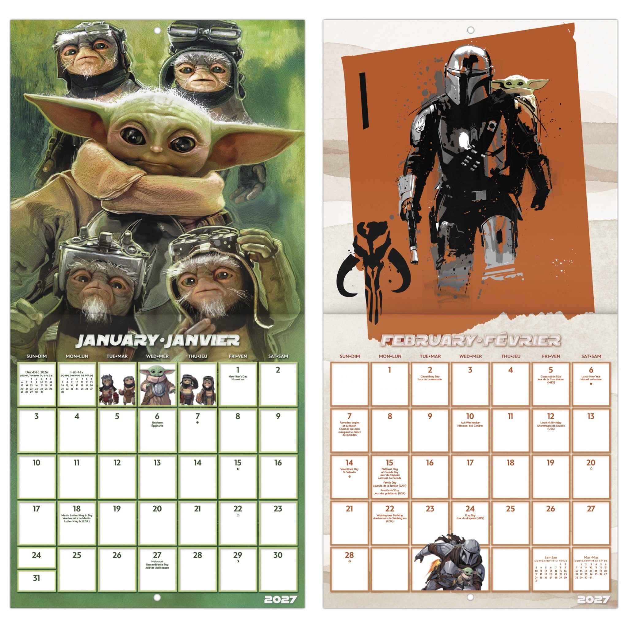 Star Wars Mandalorian Grogu 2027 Mini Calendar