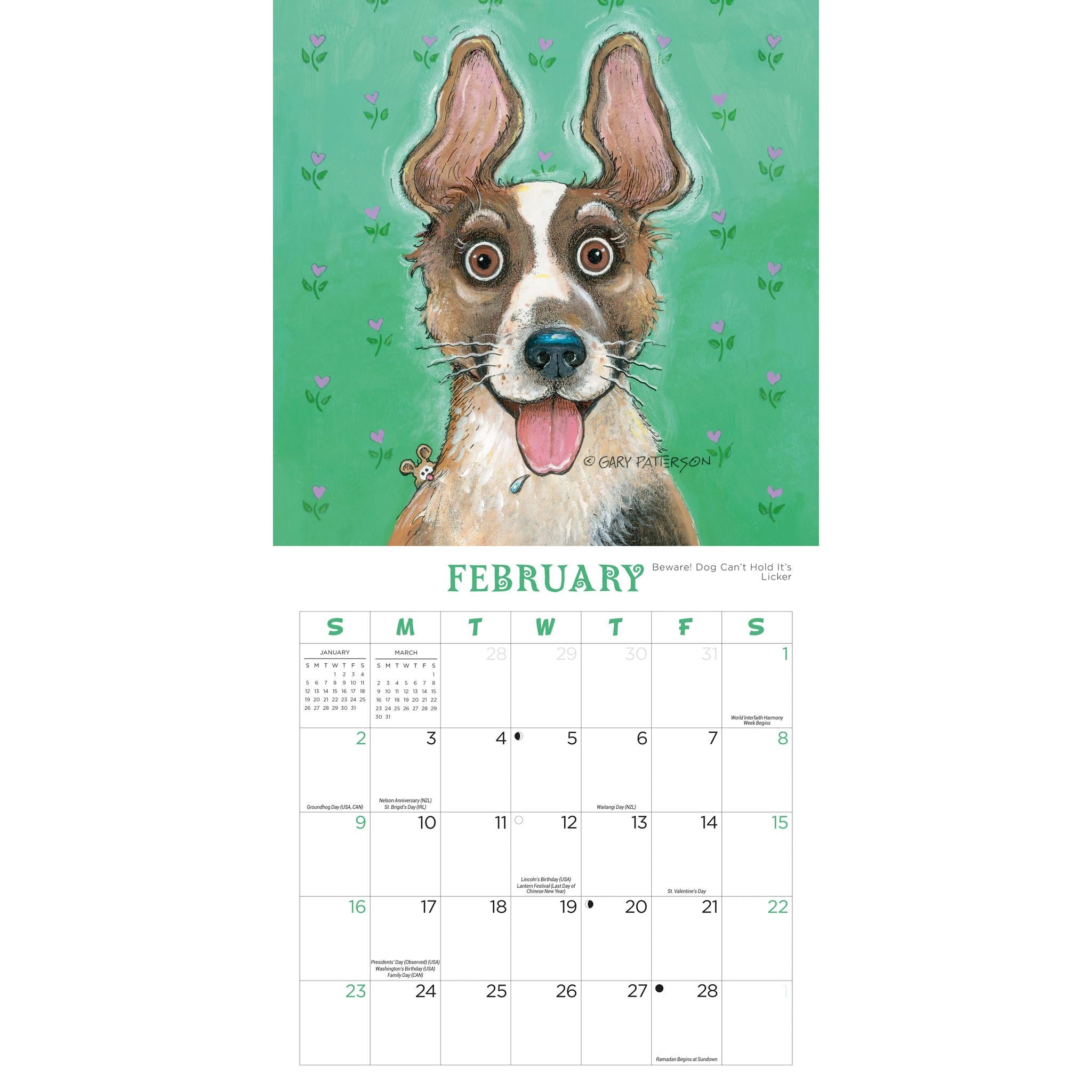 Dogs Patterson Magnetic Mini 2025 Calendar