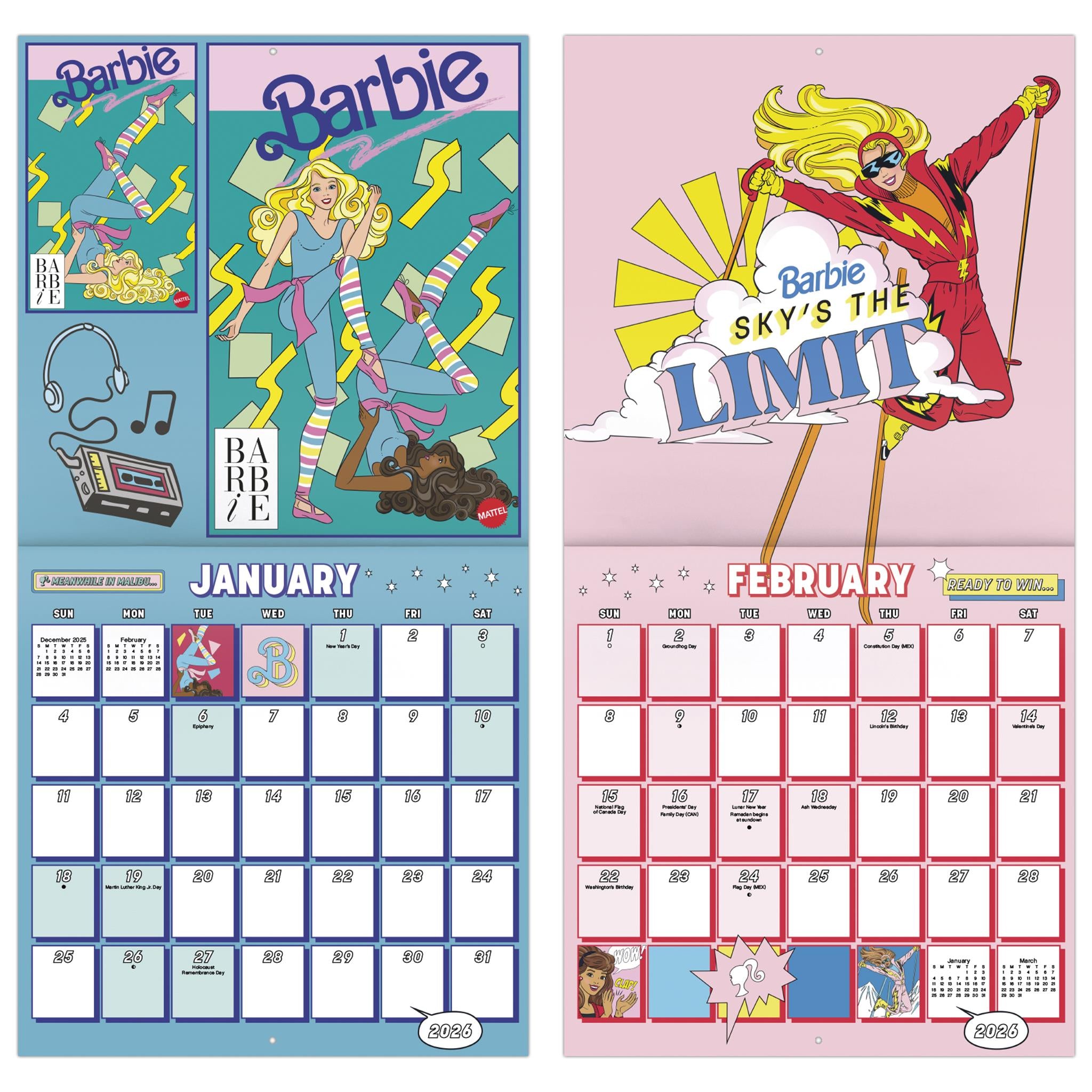 Barbie Comic 2026 Wall Calendar