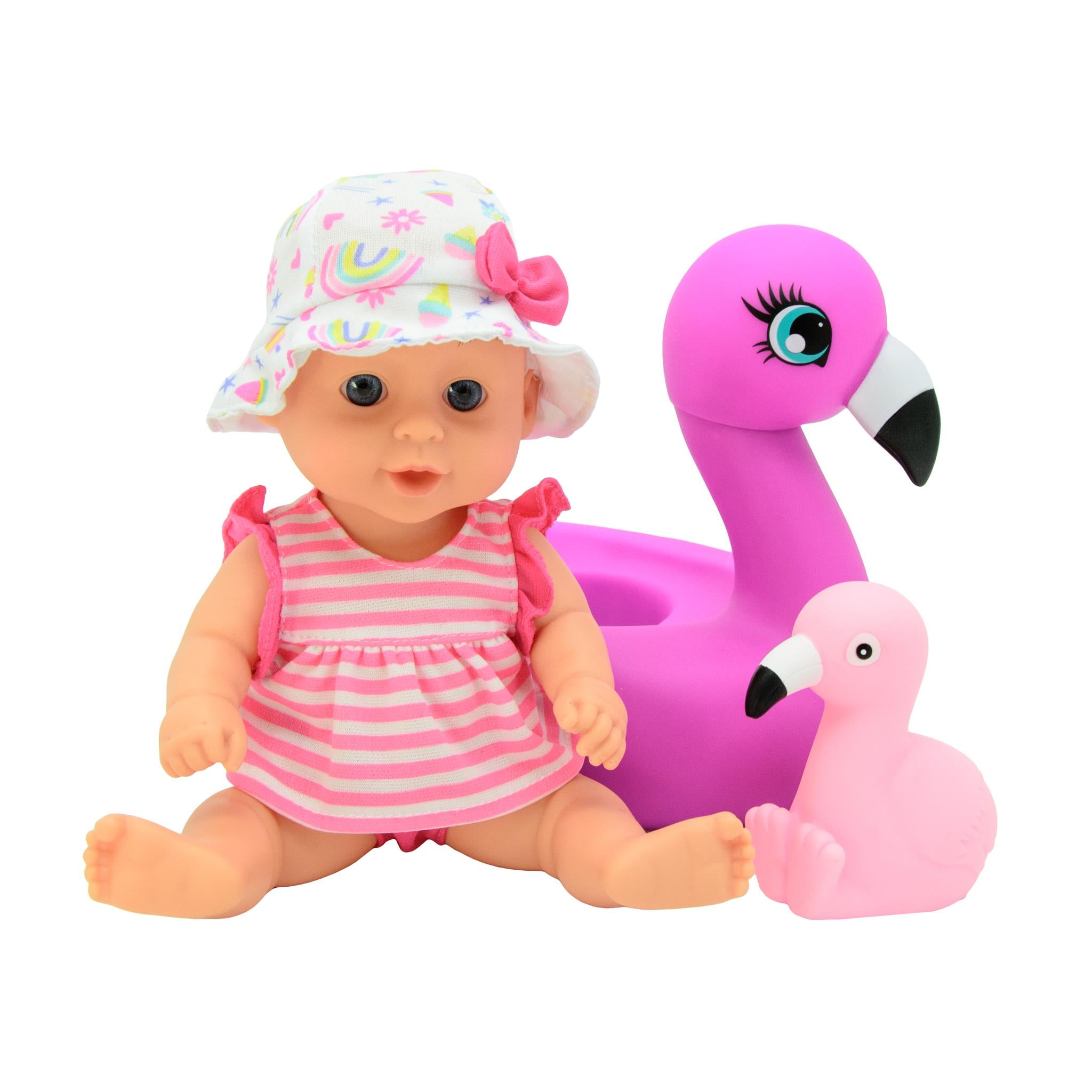 Bath Time 10in Baby Doll with Assorted Floaties