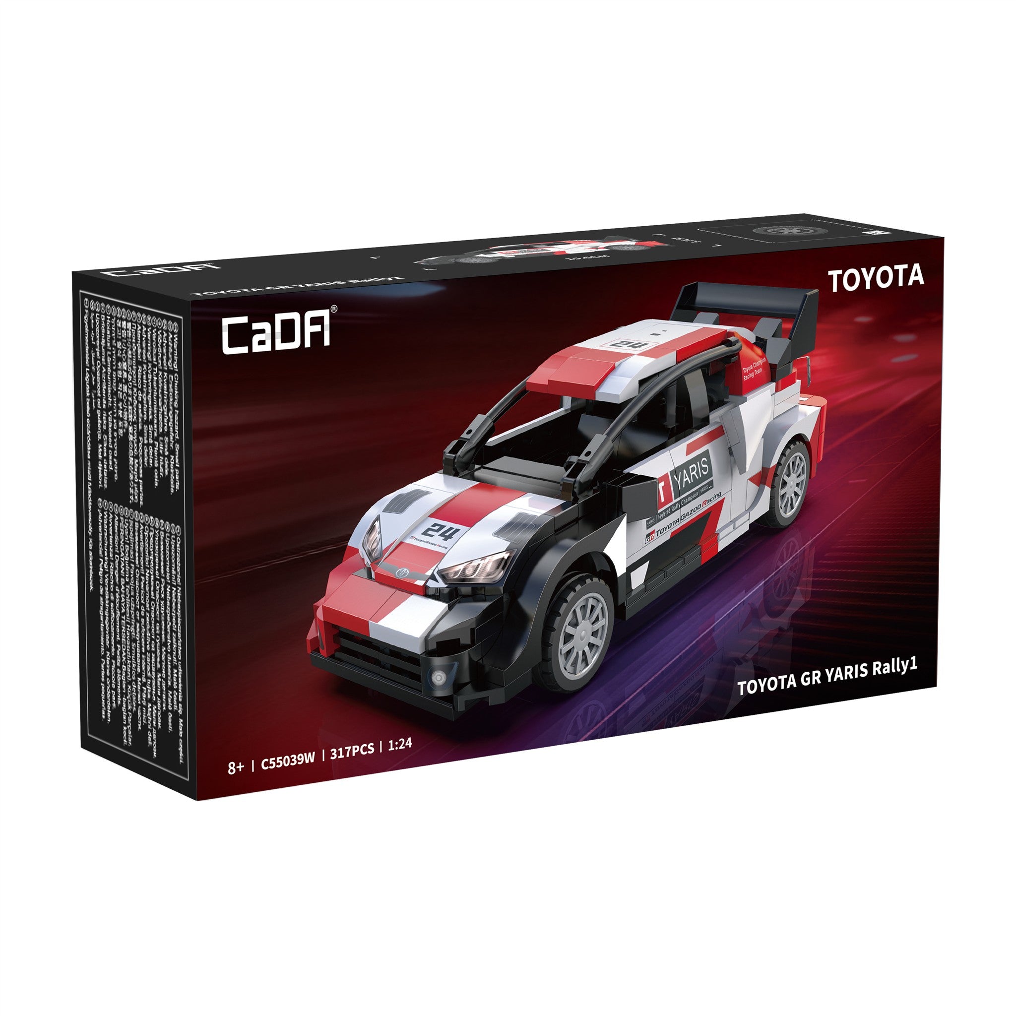 White 1:24 Toyota GR YARIS Rally 1 - 317 Pieces