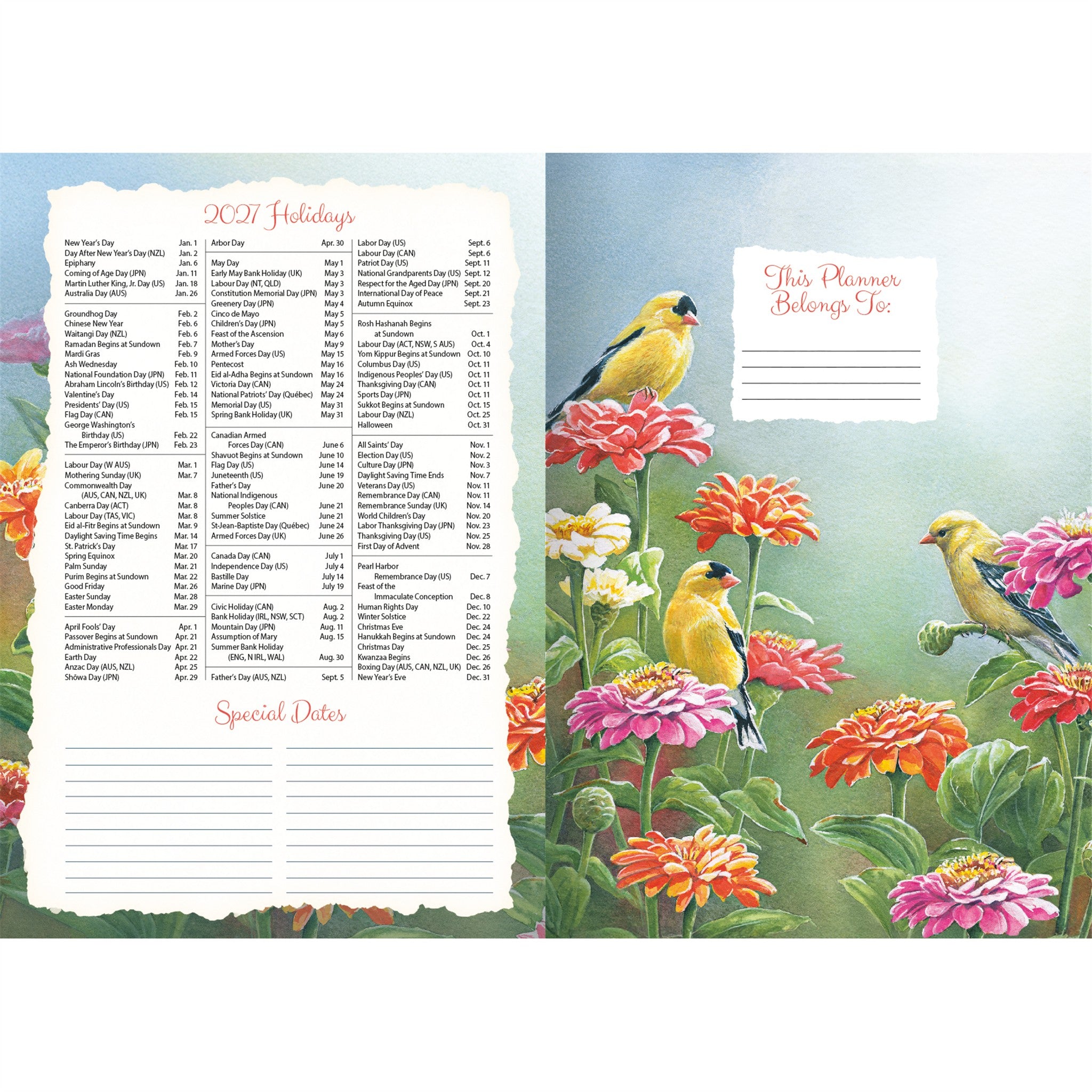 Songbirds 2027 Monthly Pocket Planner