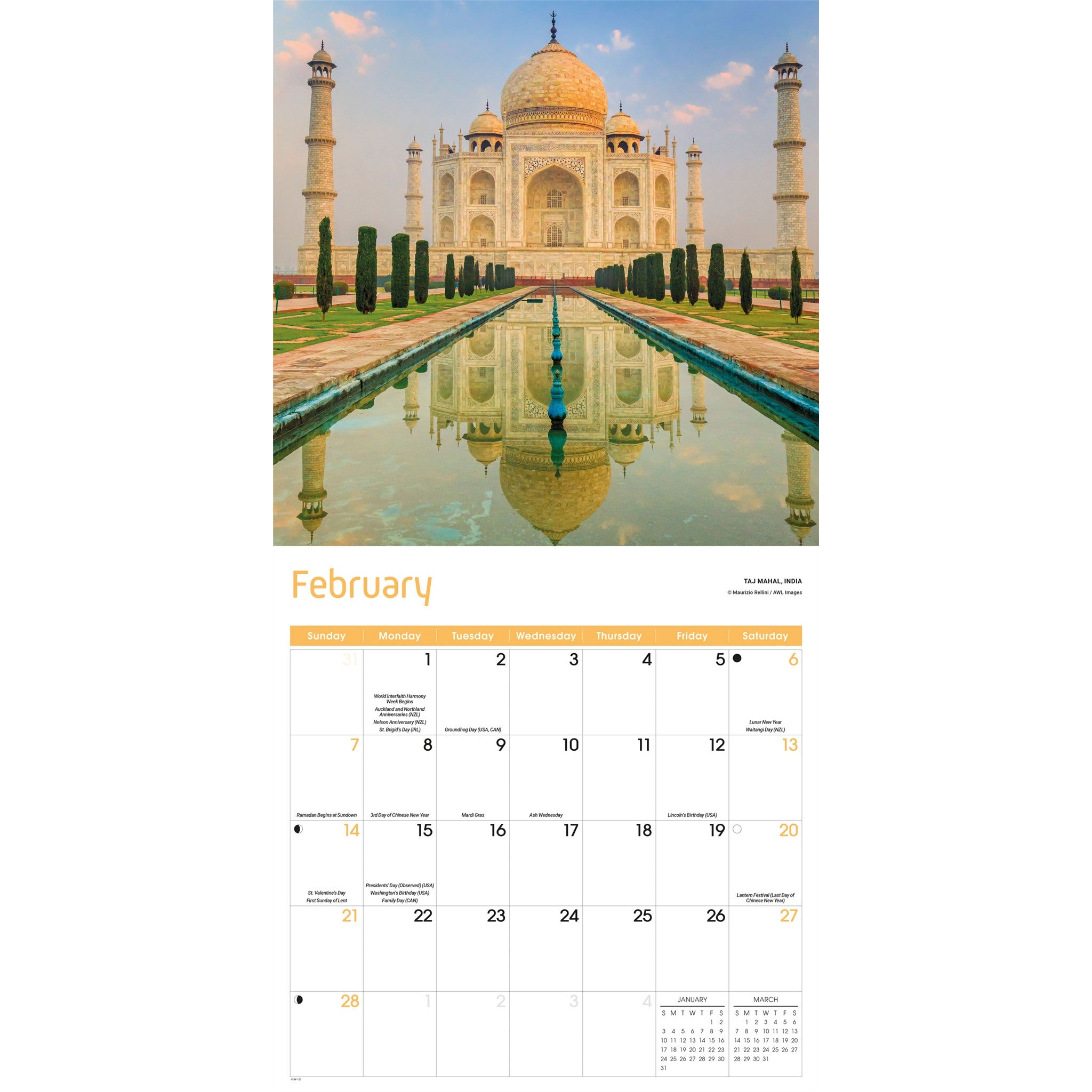World Wonders 2027 Wall Calendar