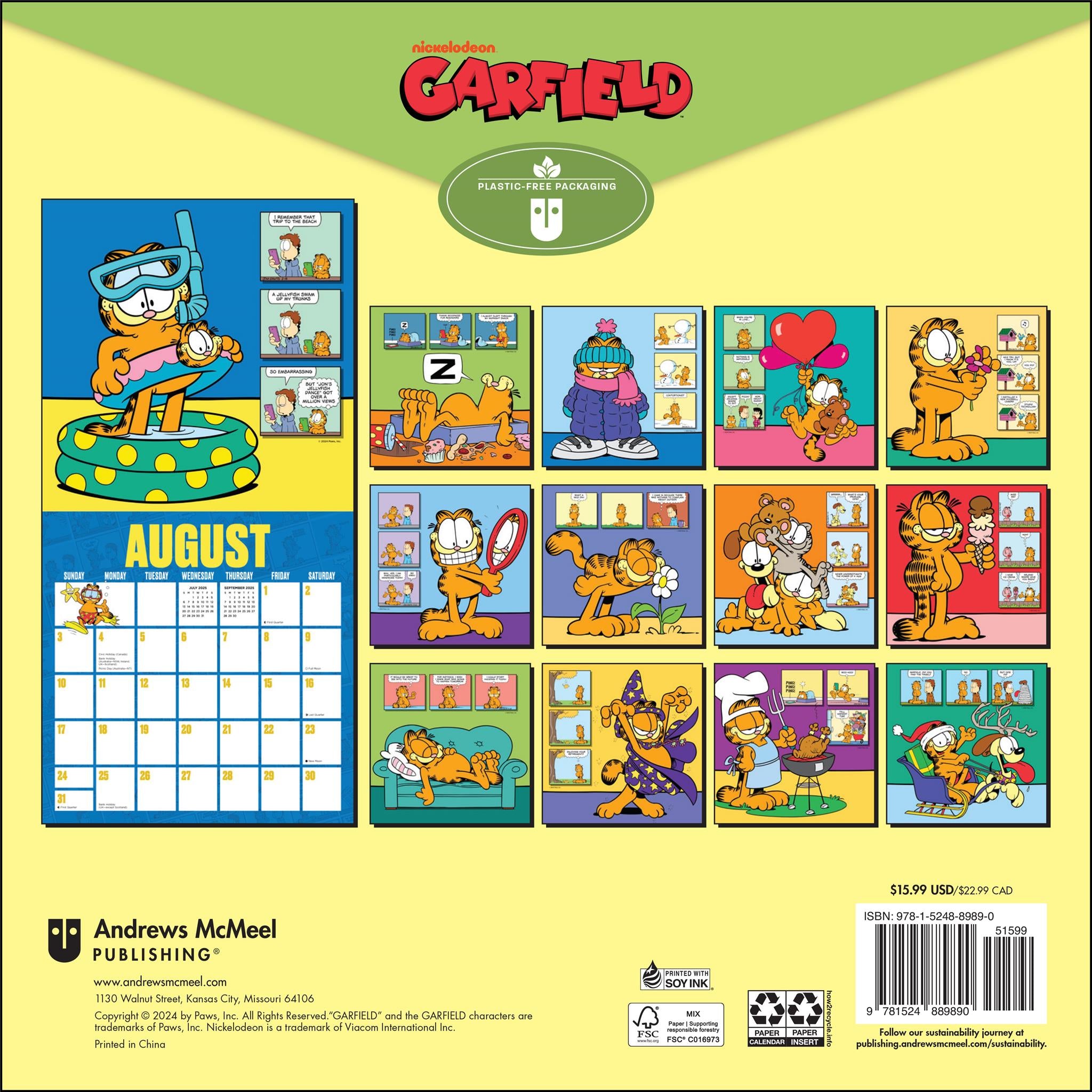 Garfield Wall 2025 Calendar