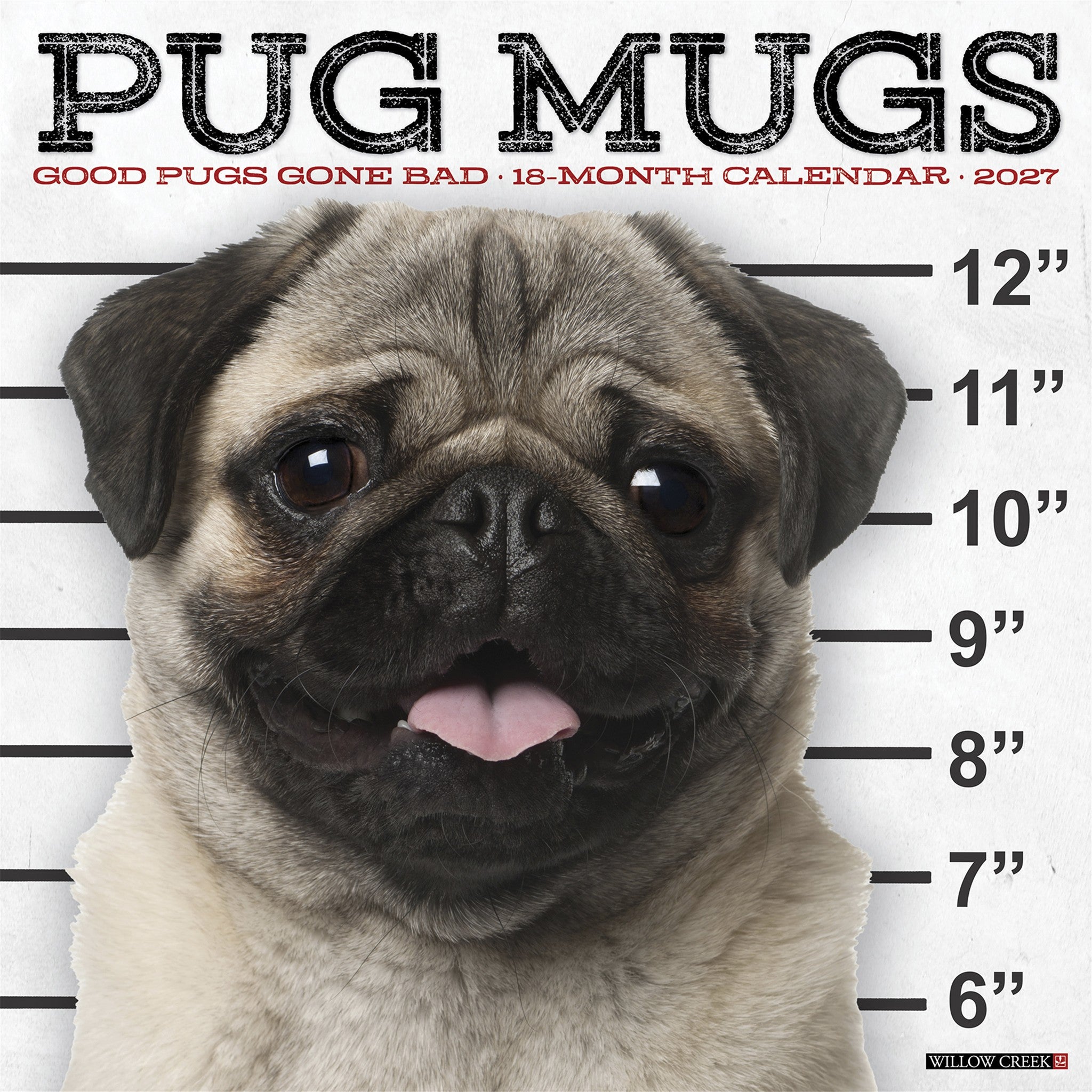 Pug Mugs 2027 Wall Calendar