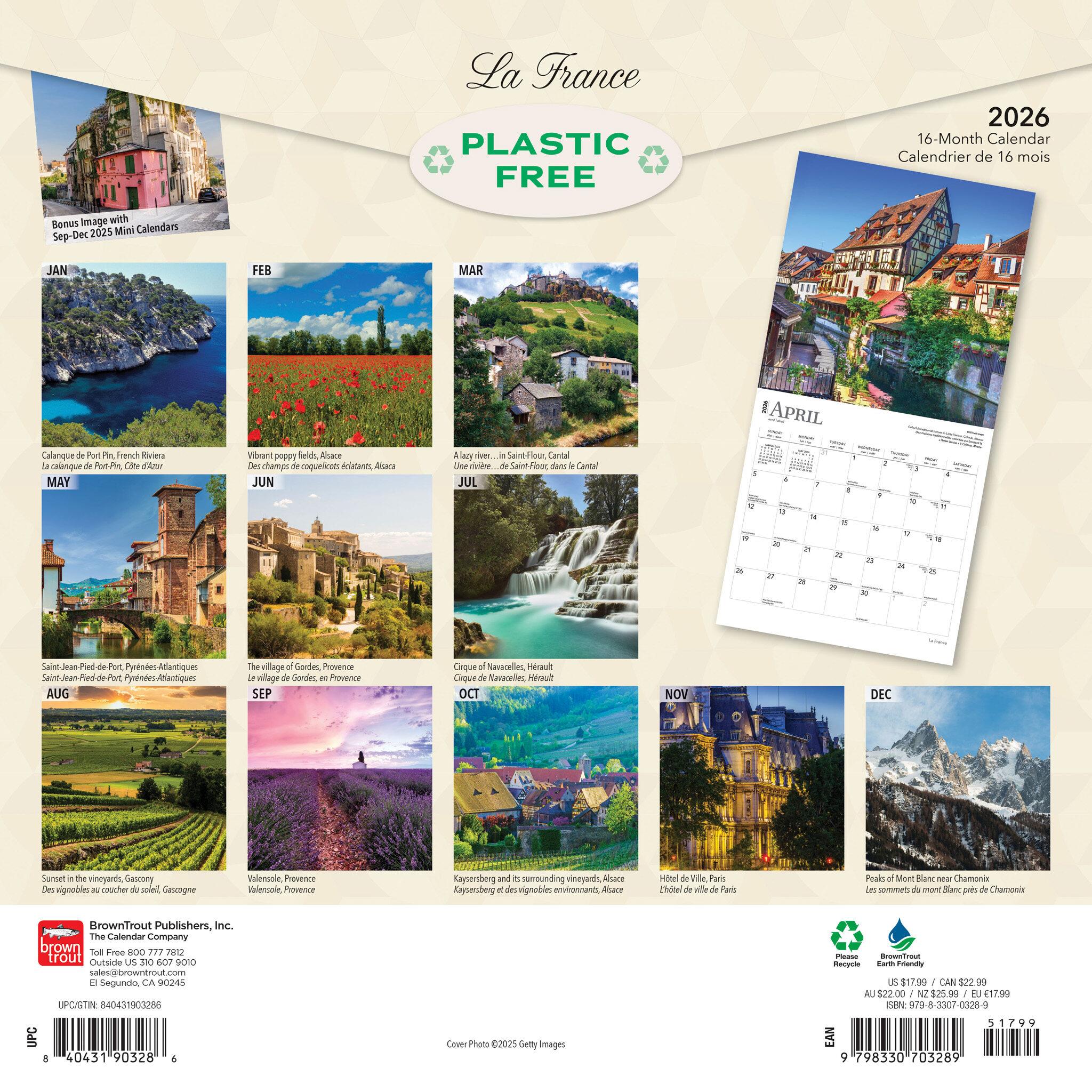 France La France Bilingual 2026 Wall Calendar - Online Exclusive