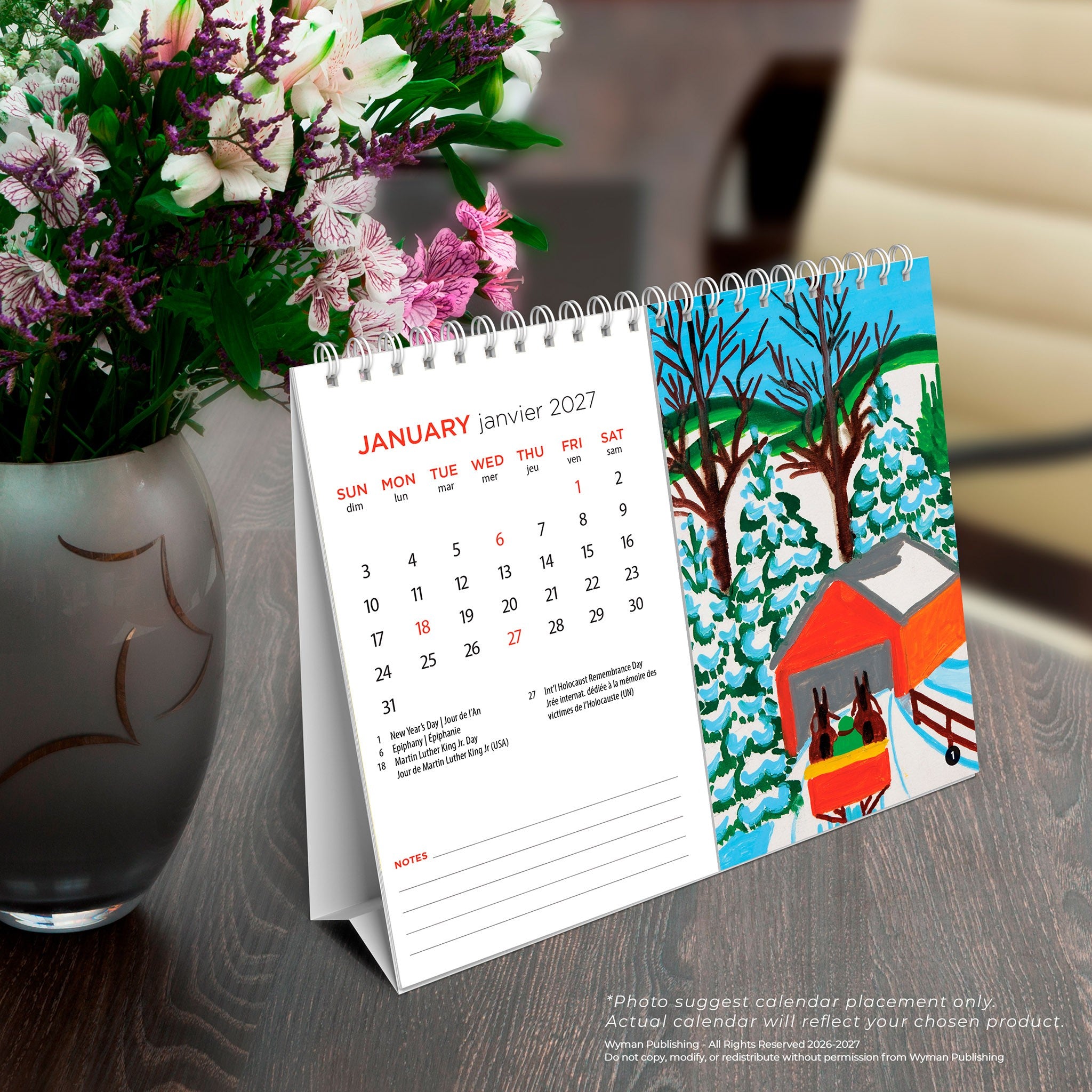 Maud Lewis Double-View 2027 Easel Calendar