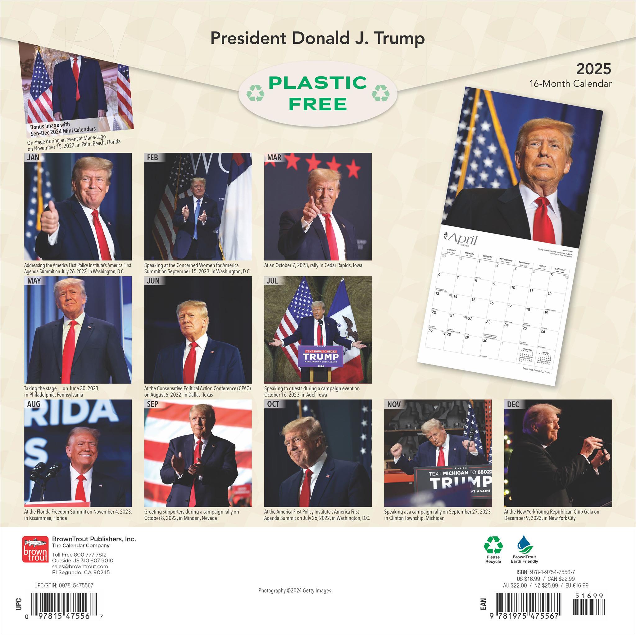 President Donald J Trump Wall 2025 Calendar - Online Exclusive