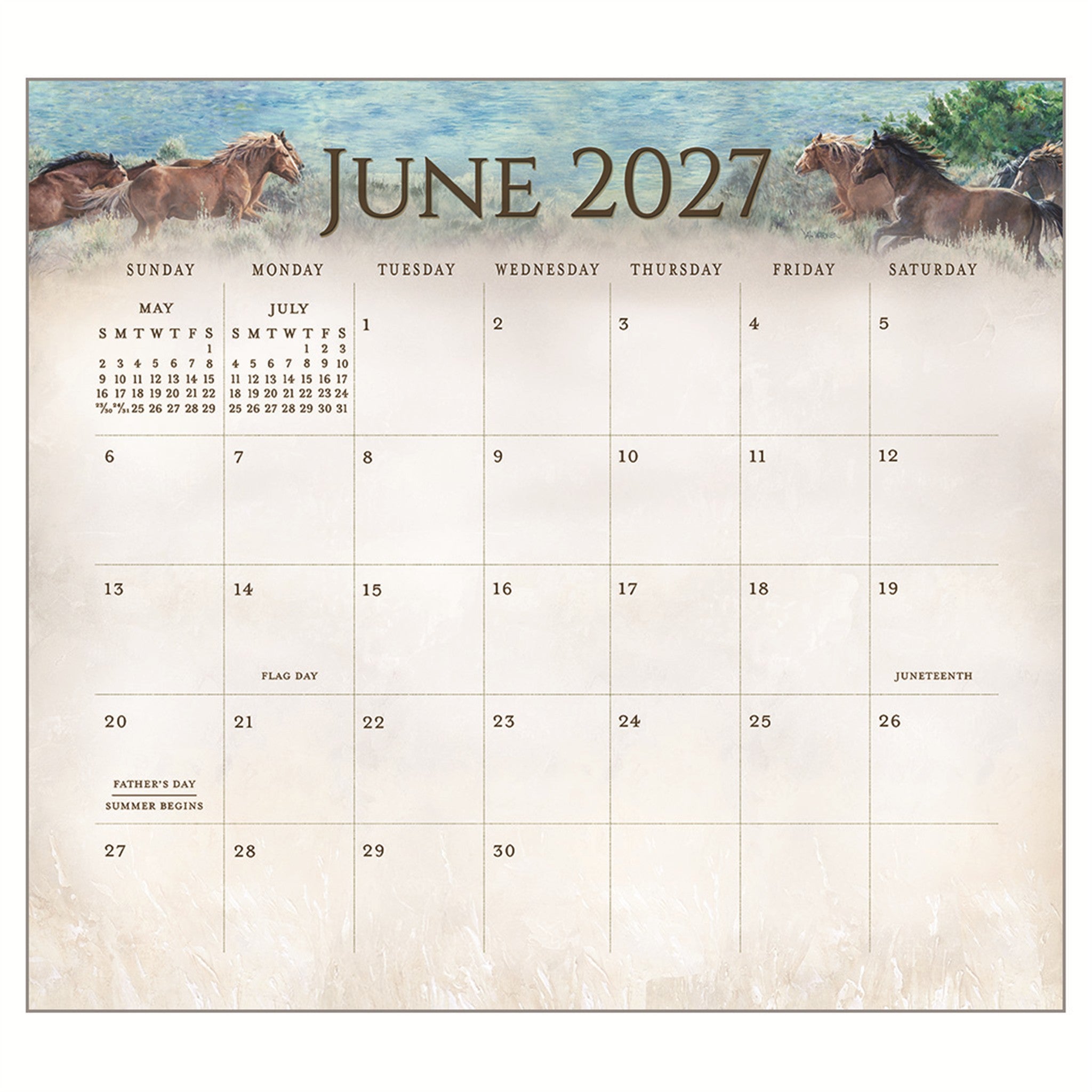 Horses 2027 Wall Calendar