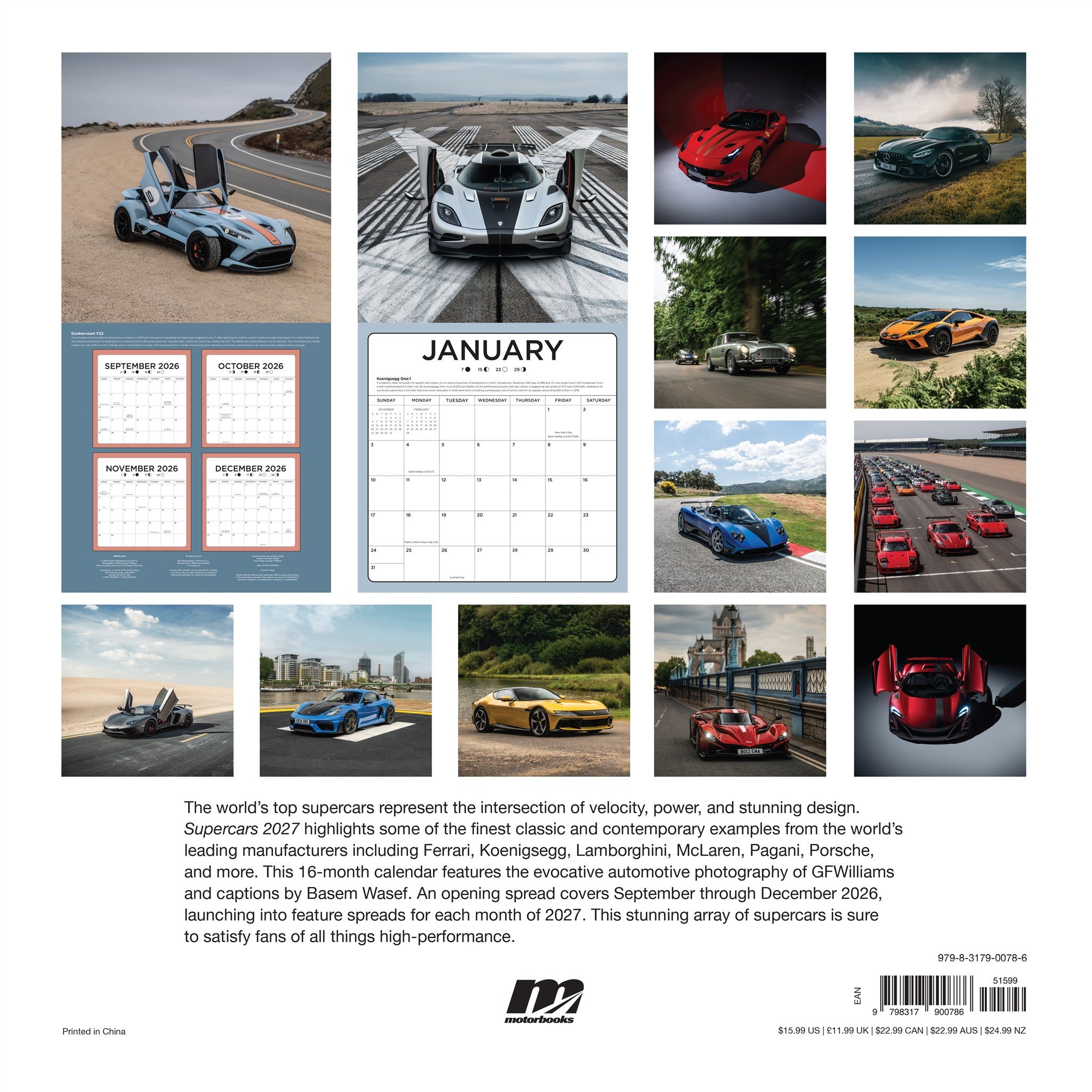 Supercars 2027 Wall Calendar