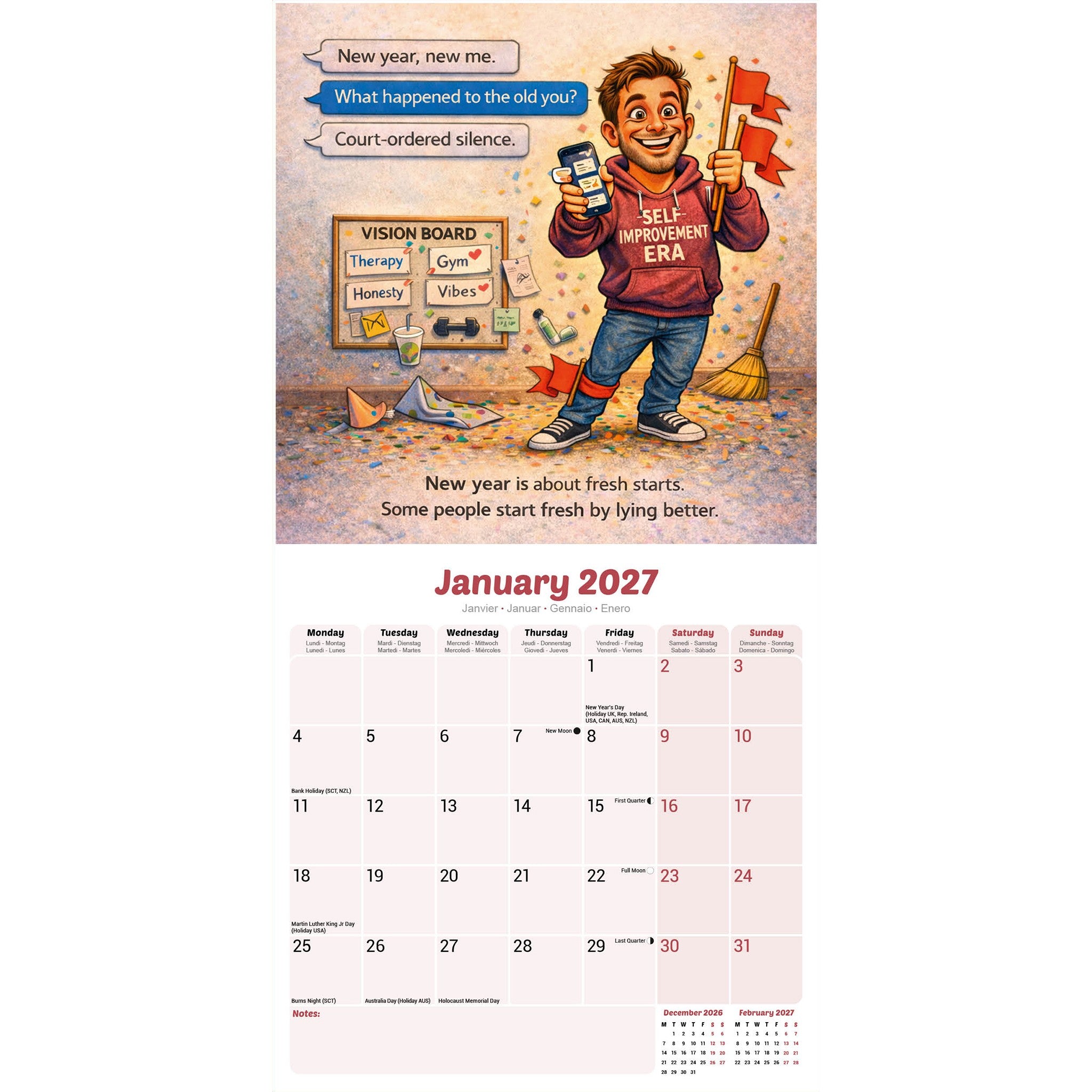 Dating on Tinder Exclusive 2027 Wall Calendar