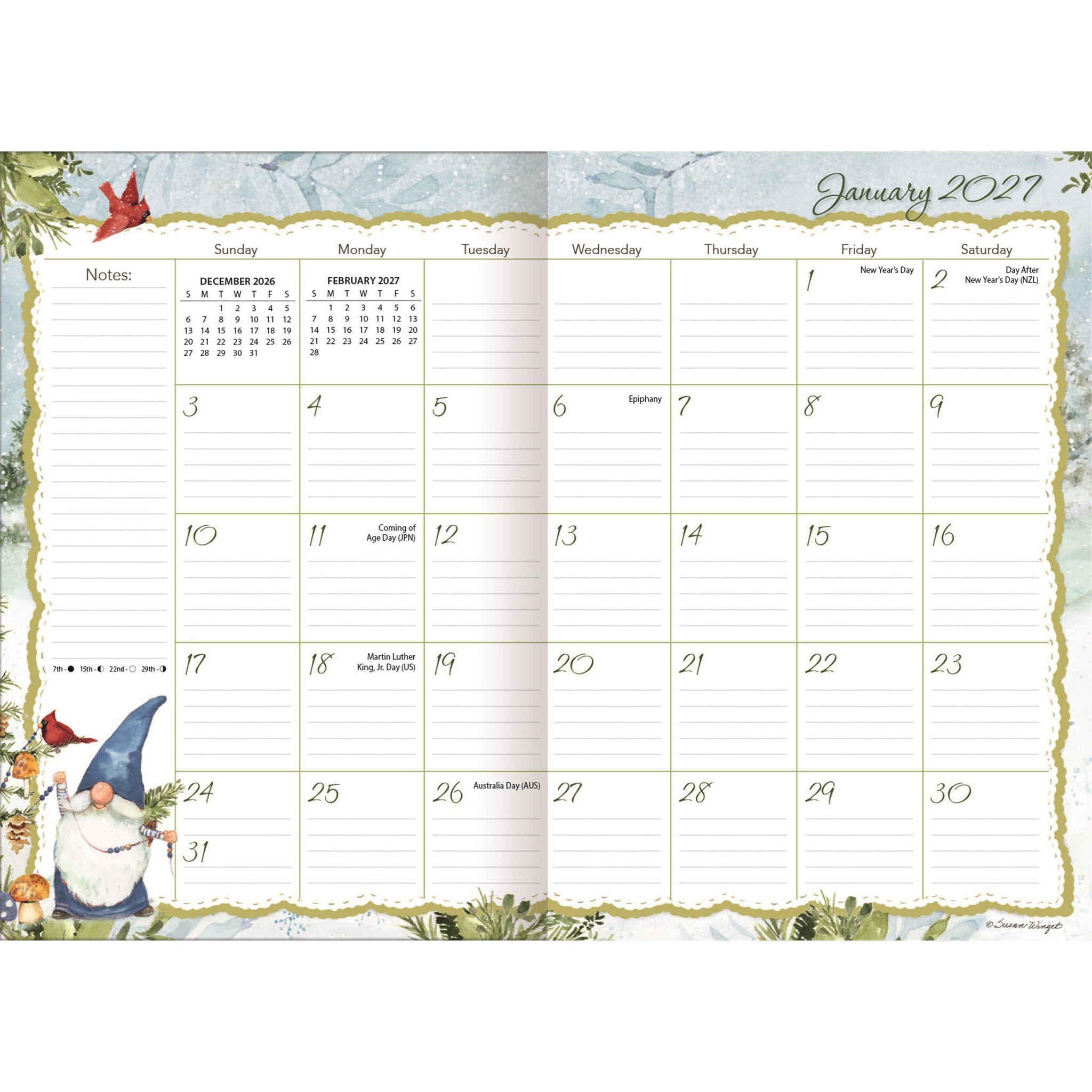 Gnome Sweet Gnome 2027 Monthly Pocket Planner