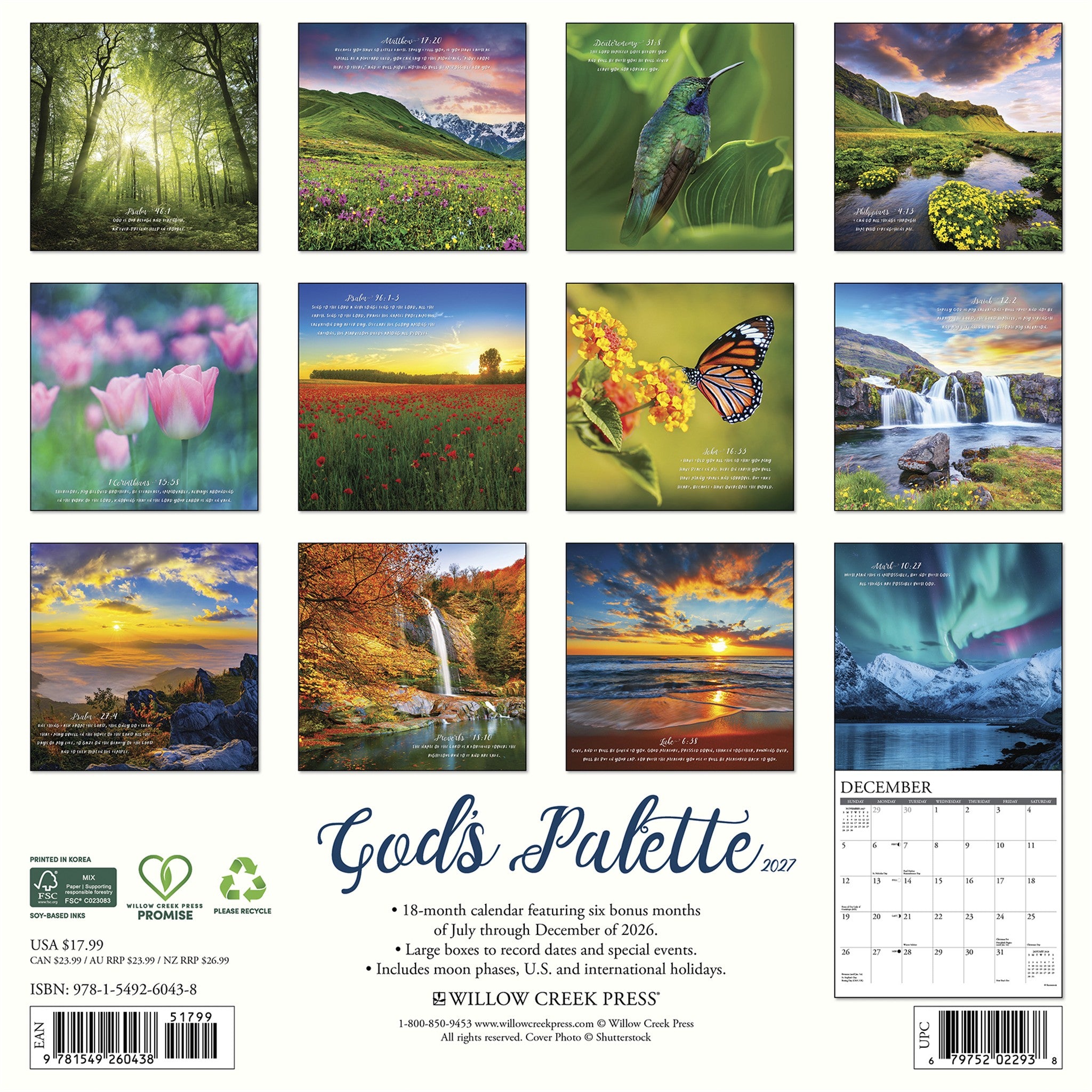 God's Palette 2027 Wall Calendar - Online Only