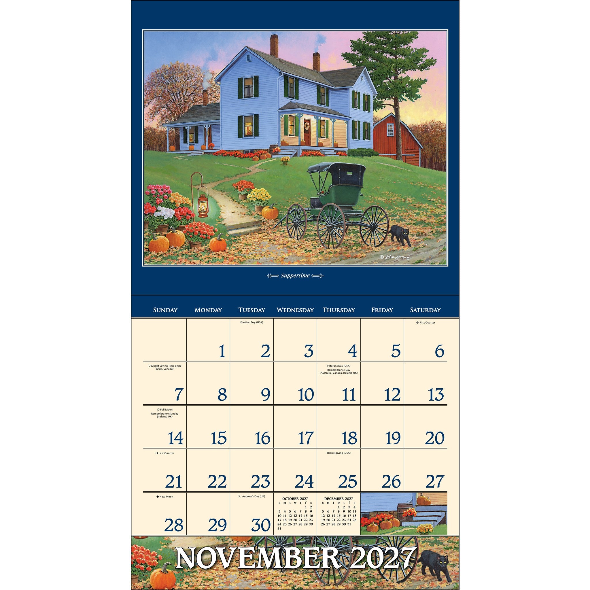 John Sloane's Country Seasons® 2027 Wall Calendar