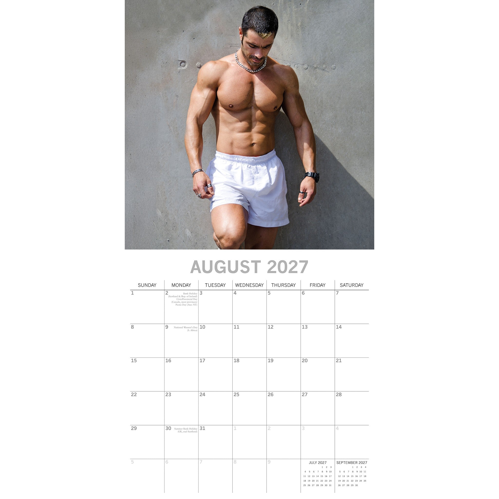 Hot Shirtless Men 2027 Wall Calendar