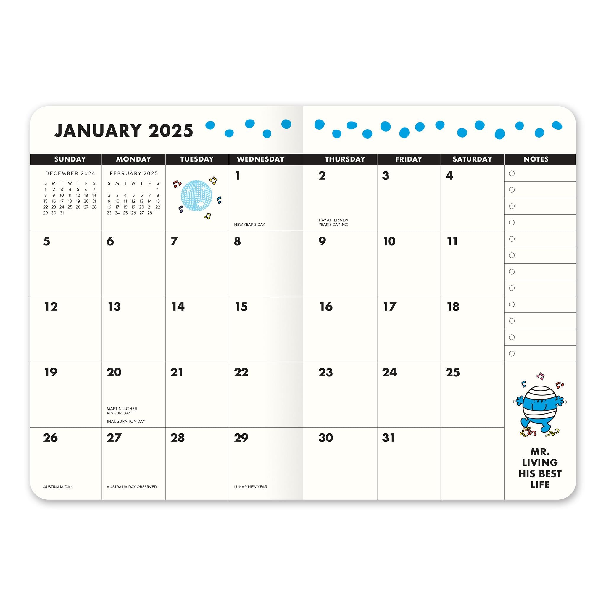 Little Miss Punctual Monthly Pocket Planner 2025 Calendar