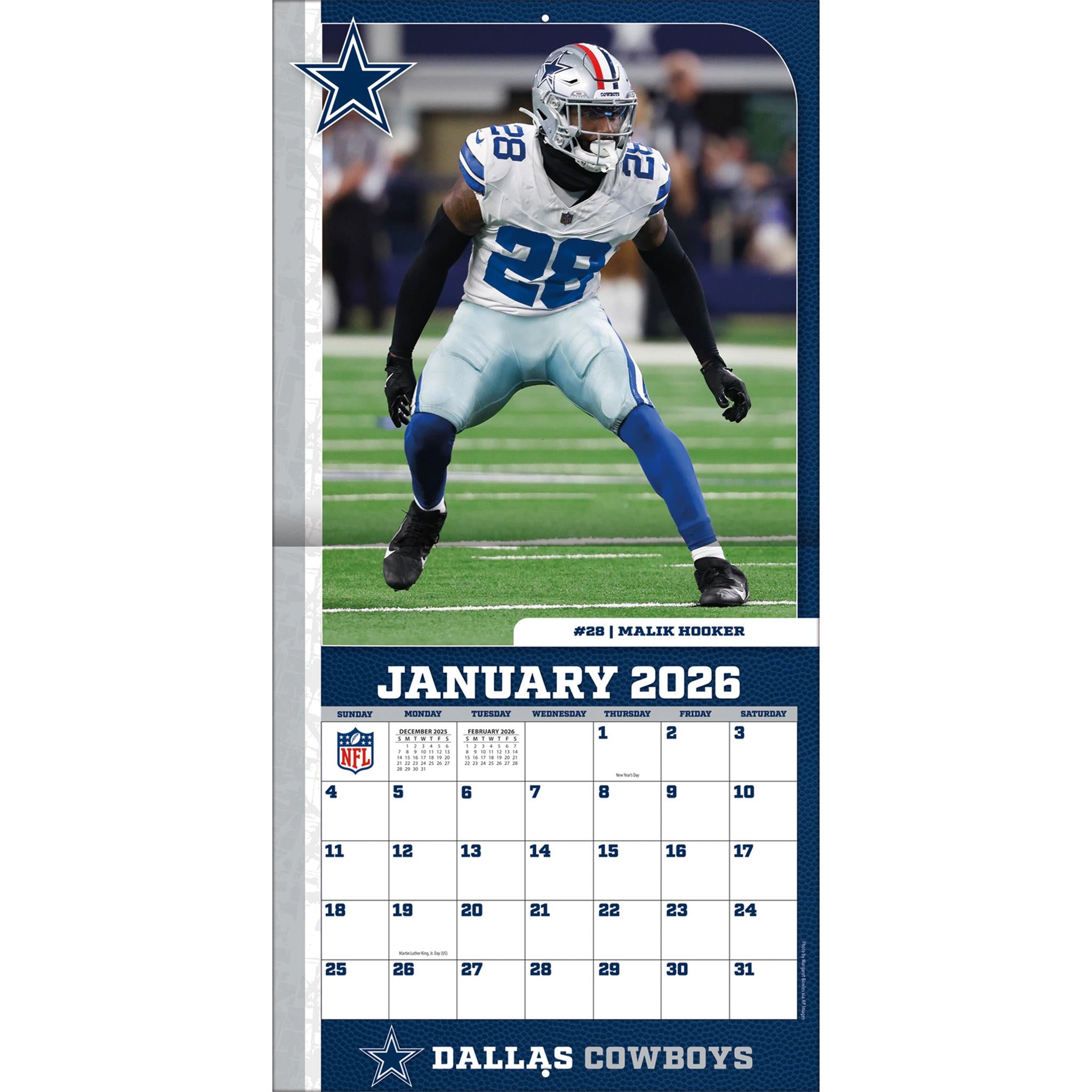 NFL Dallas Cowboys 2026 Wall Calendar