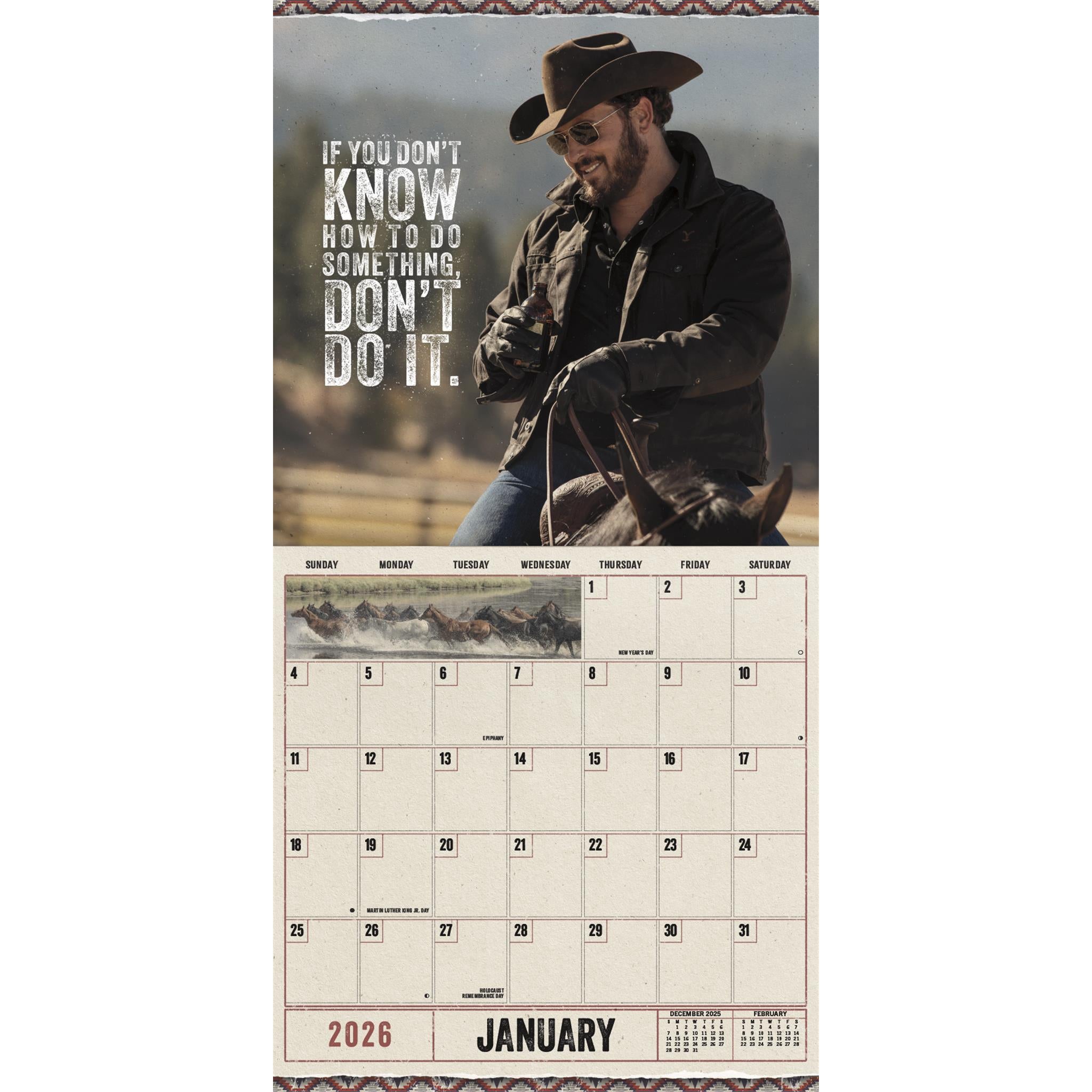 Yellowstone Rip Wheeler 2026 Wall Calendar - Online Only