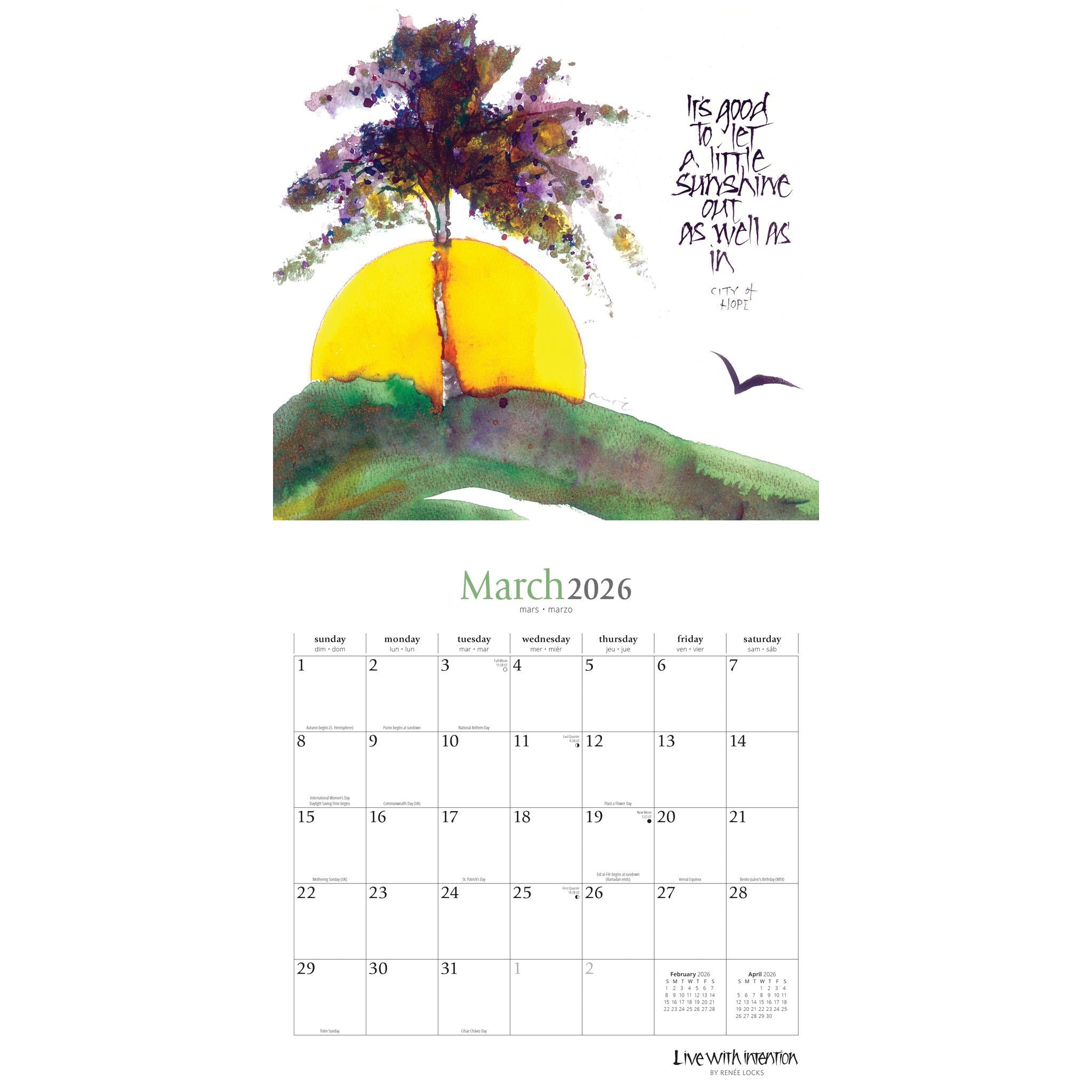 Live With Intention 2026 Wall Calendar