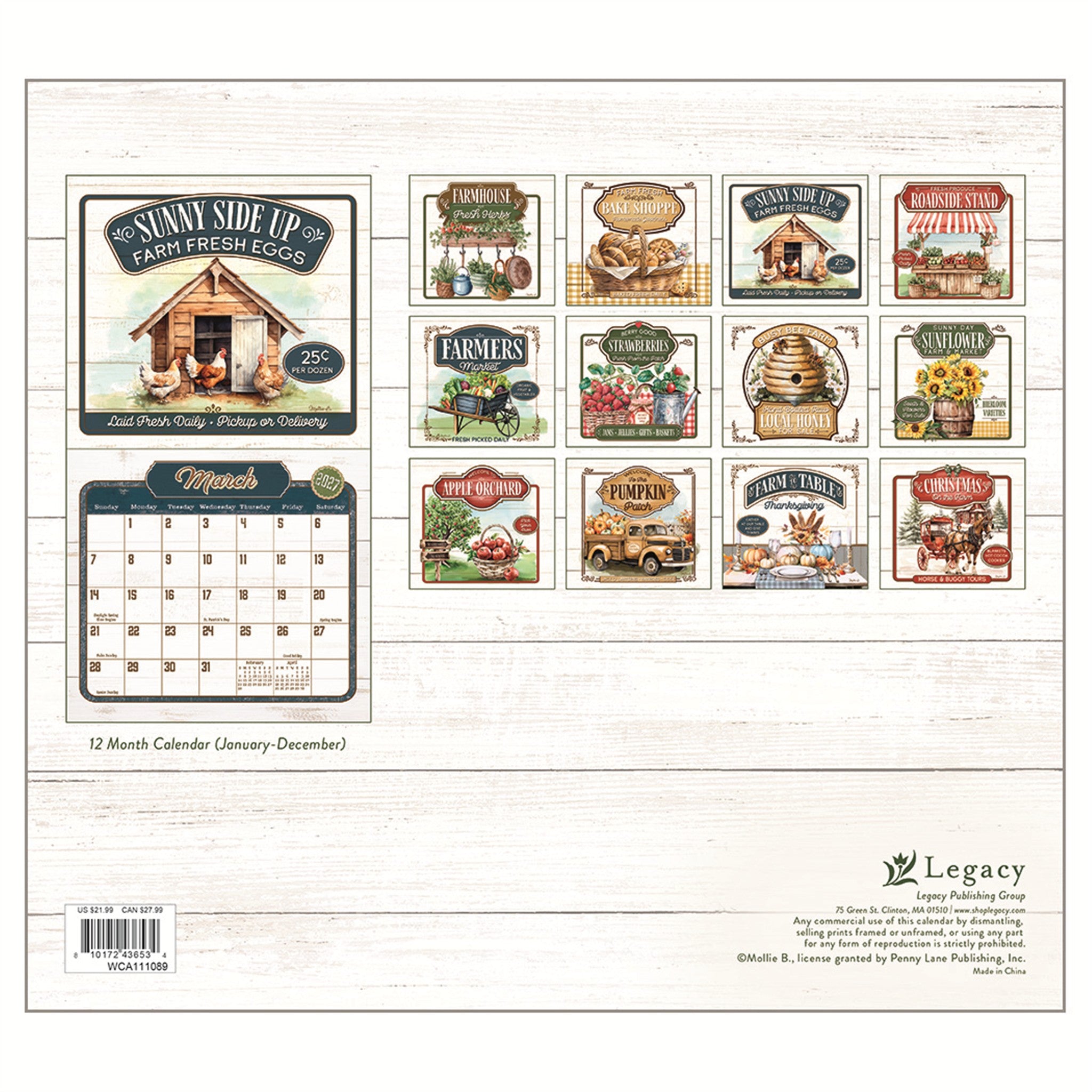 Farm to Table 2027 Wall Calendar