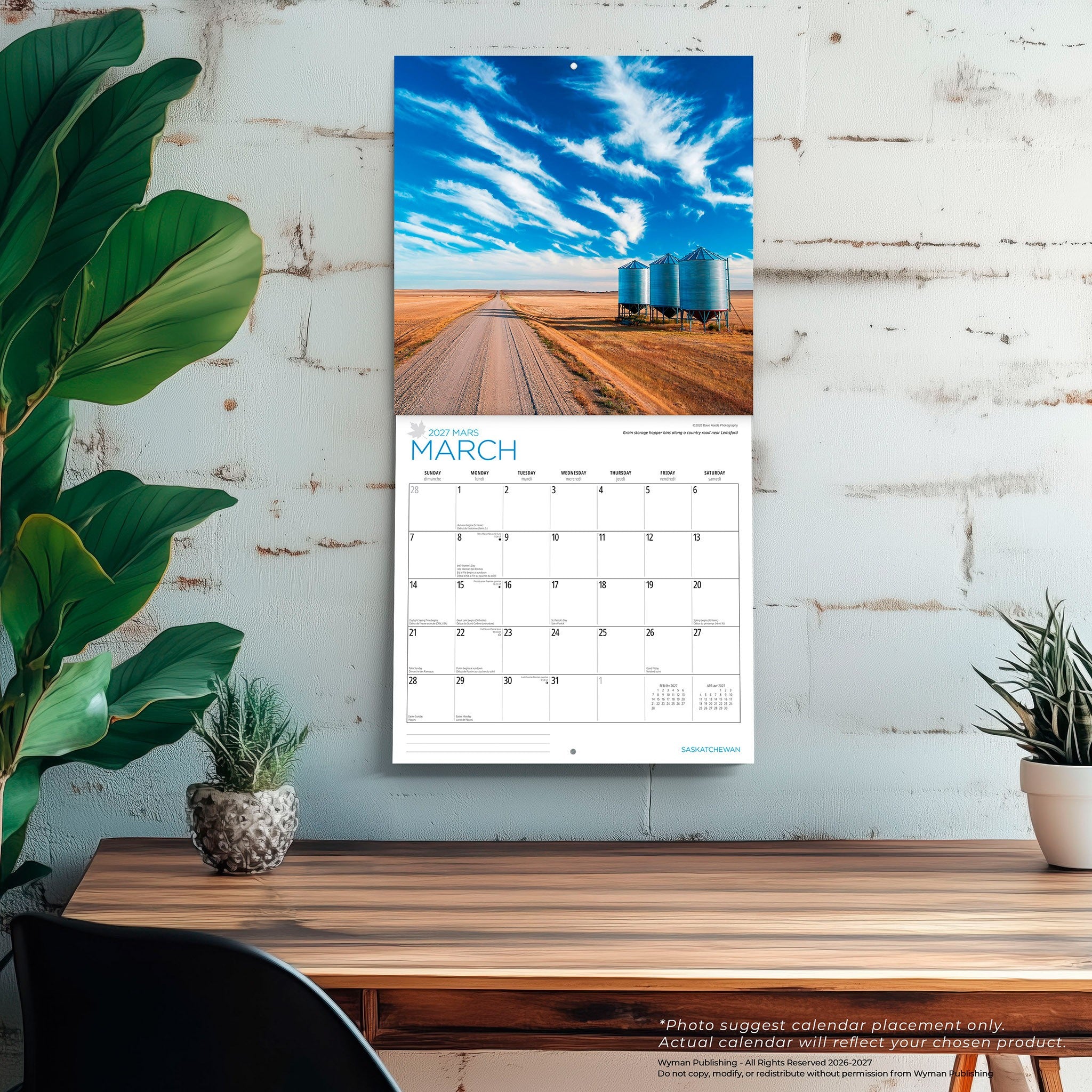 Saskatchewan 2027 Wall Calendar