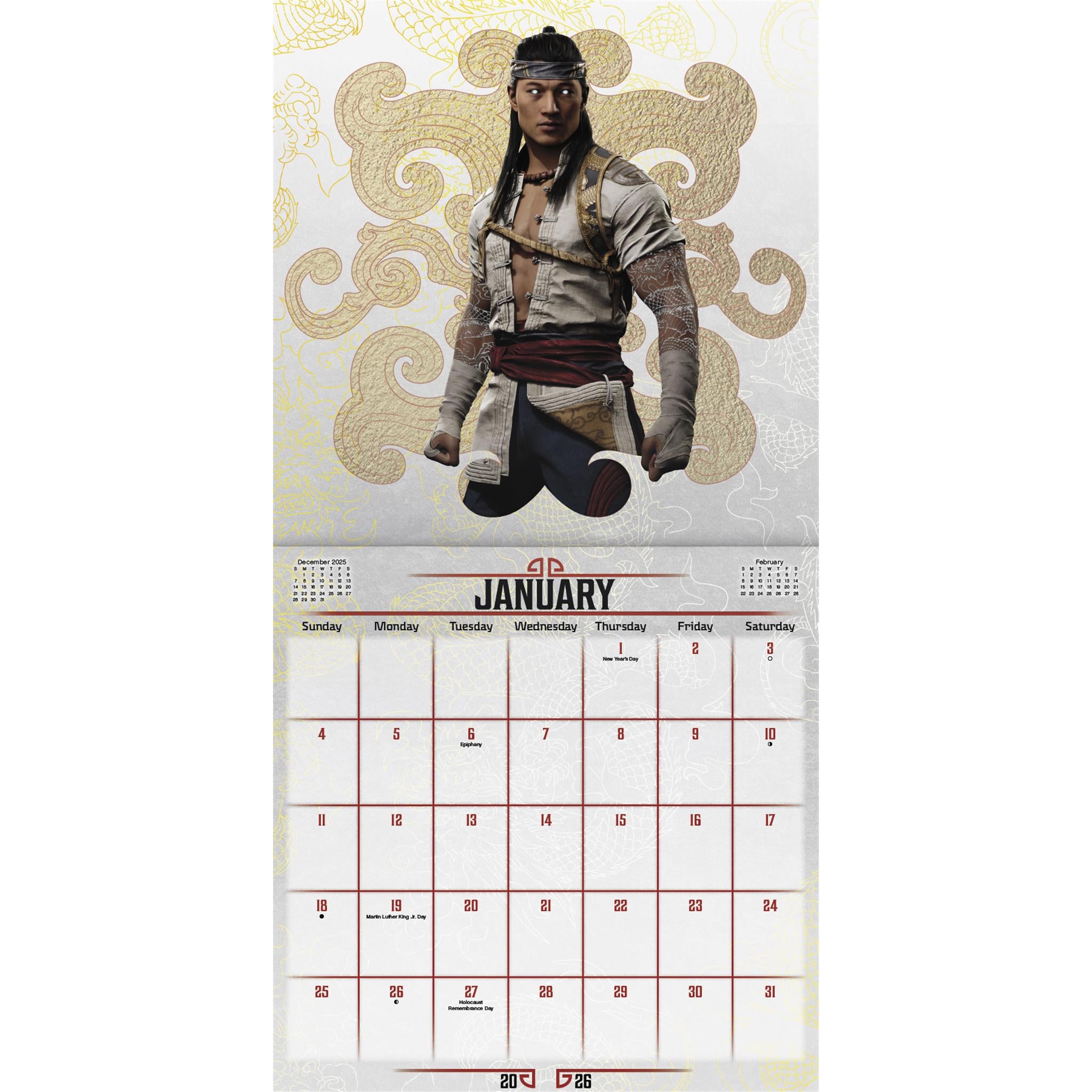Mortal Kombat 2026 Wall Calendar - Online Only