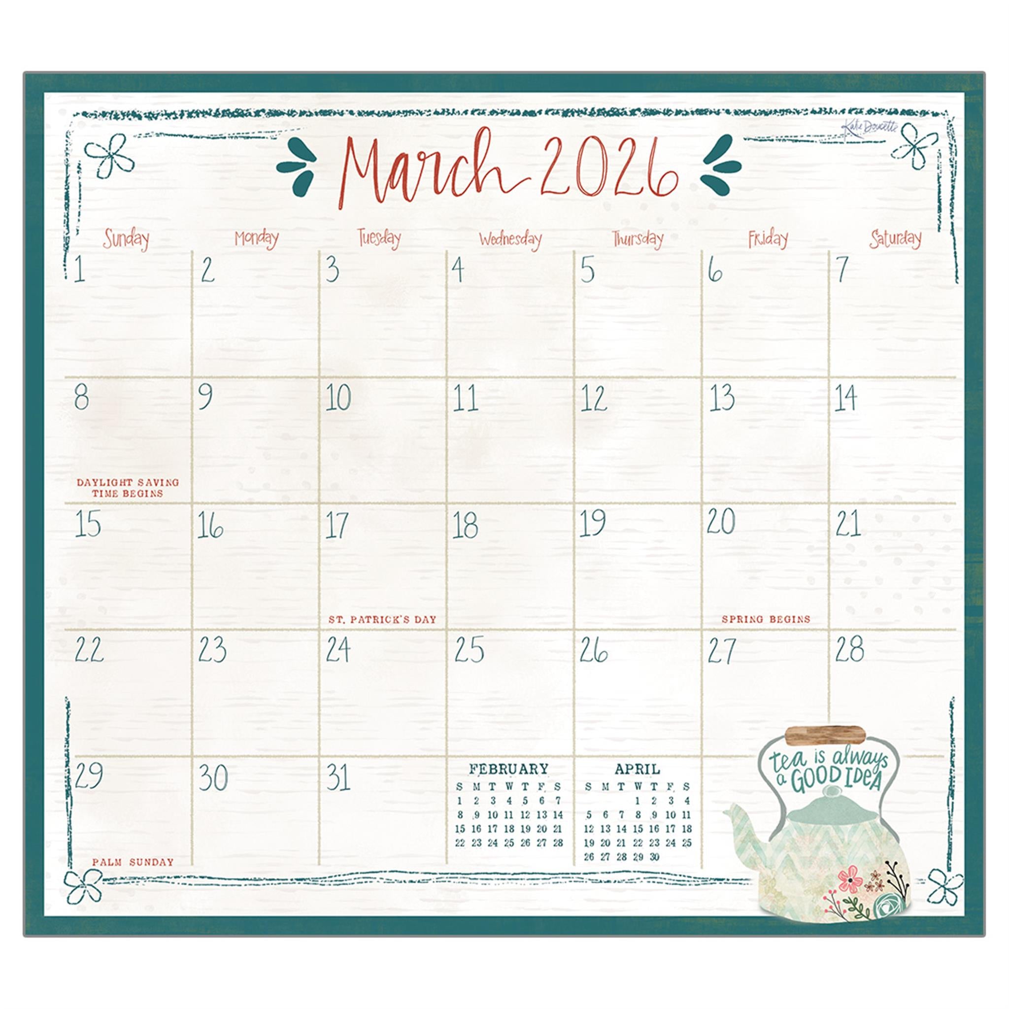Tea 2026 Mini Magnetic Calendar - Online Only
