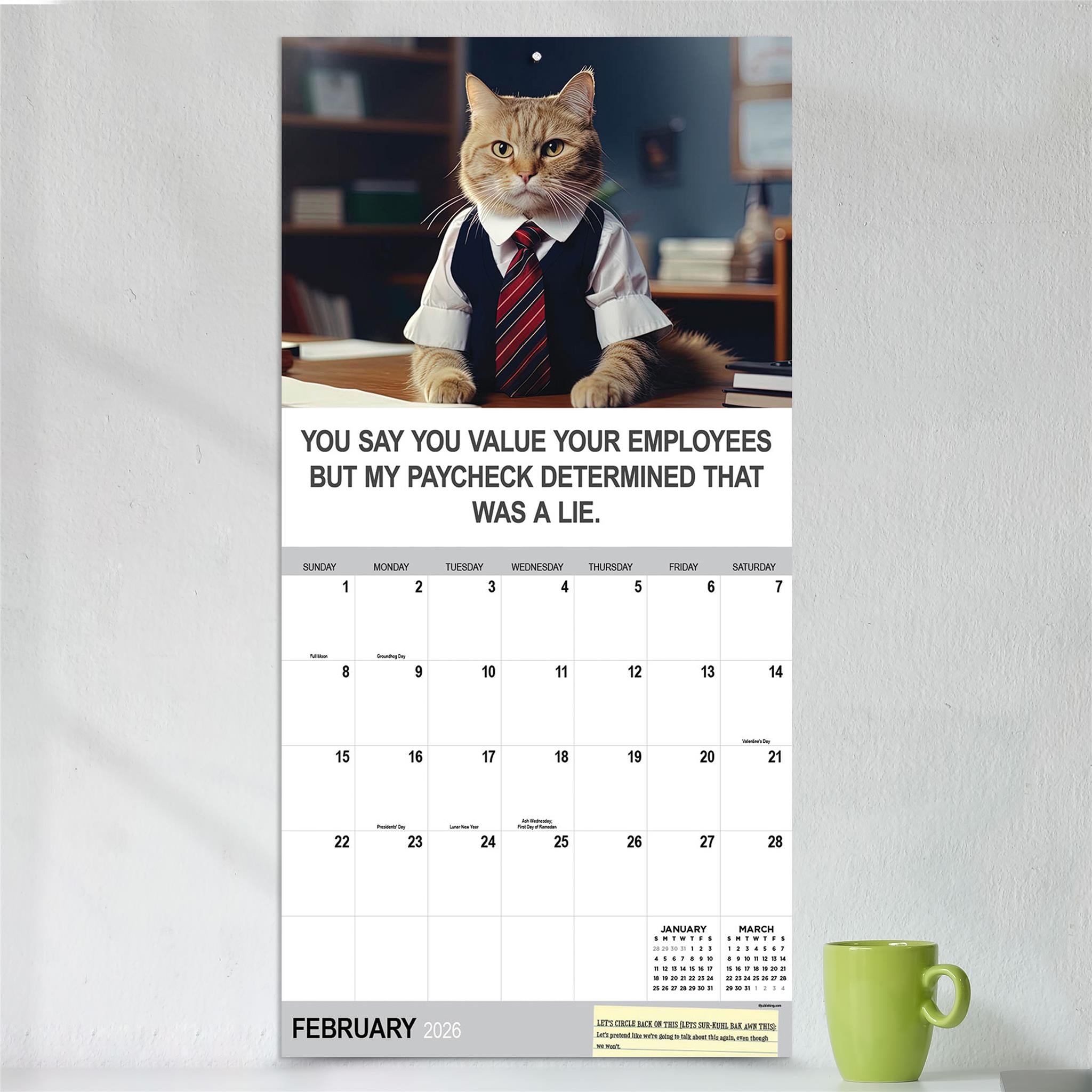 Corporate Cats 2026 Wall Calendar