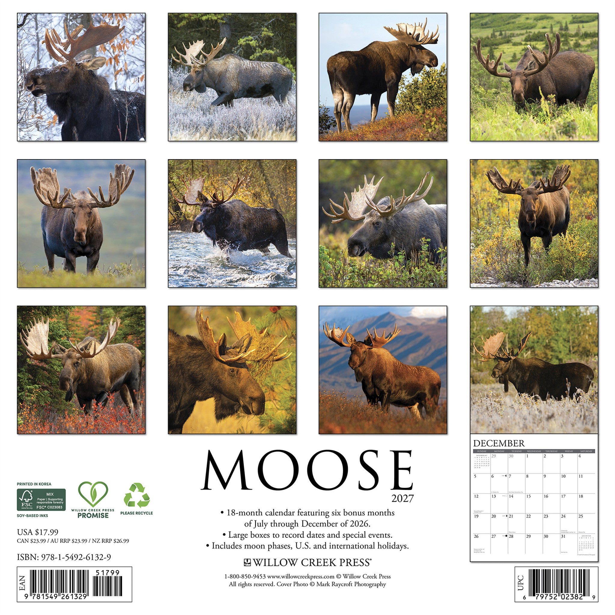 Moose 2027 Wall Calendar - Online Only