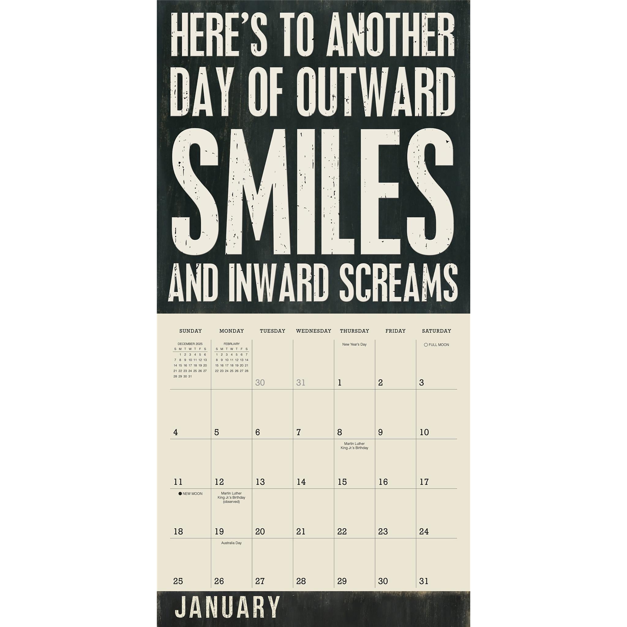 Words To Live By 2026 Wall Calendar