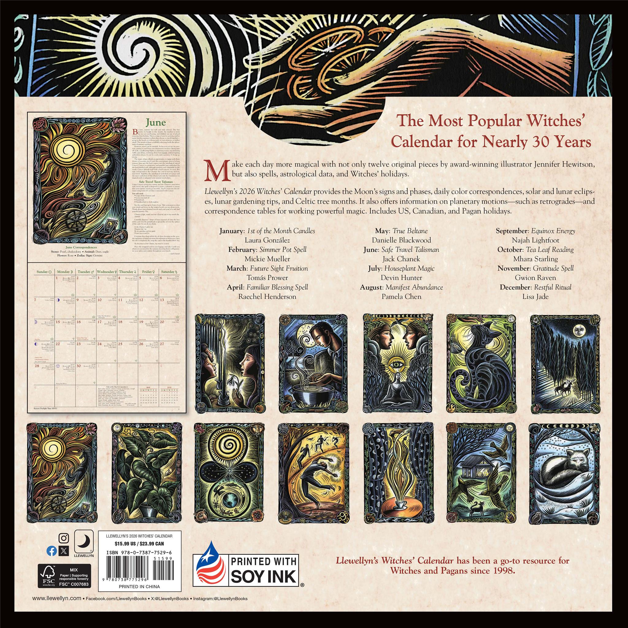 Witches 2026 Wall Calendar