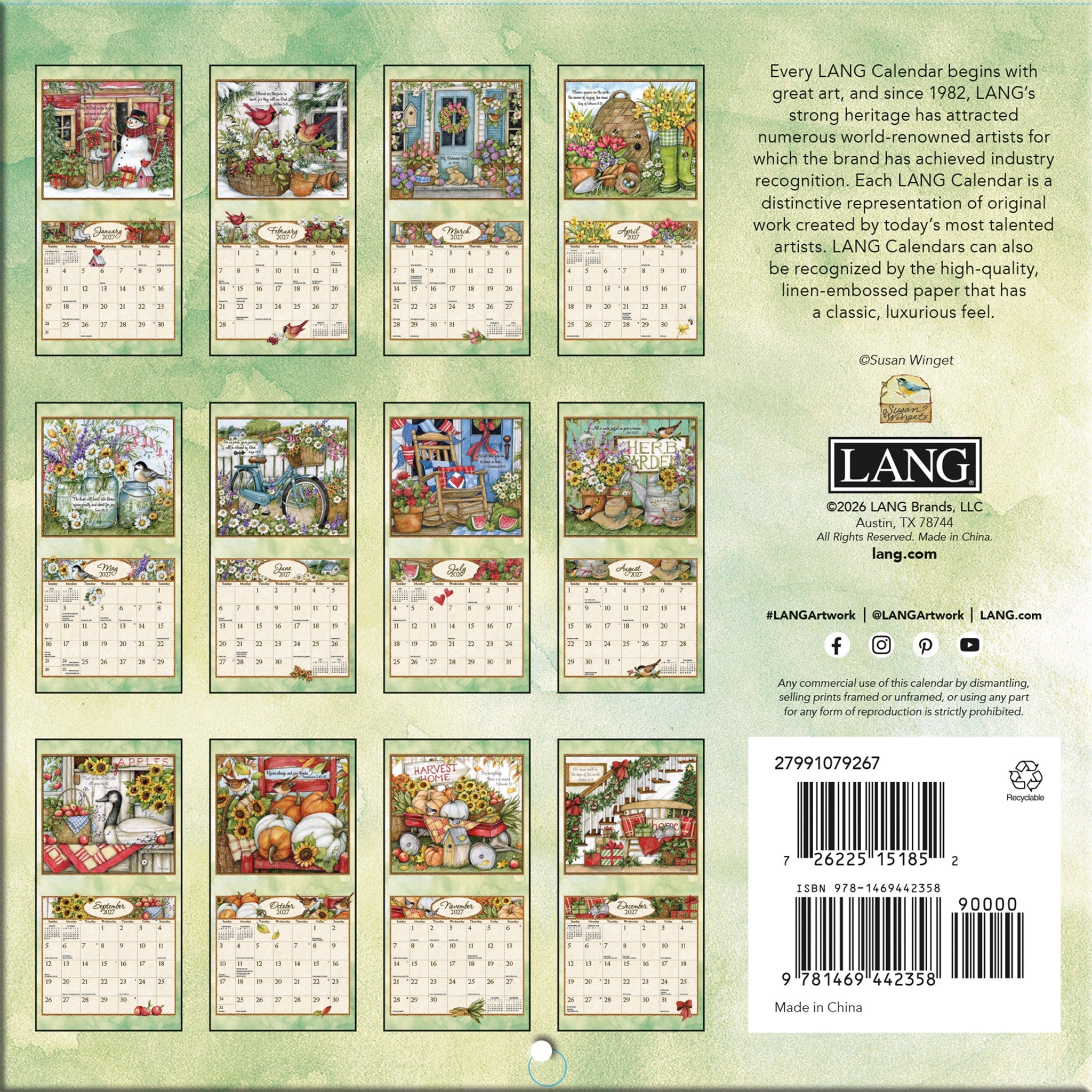 Bountiful Blessing 2027 Mini Calendar