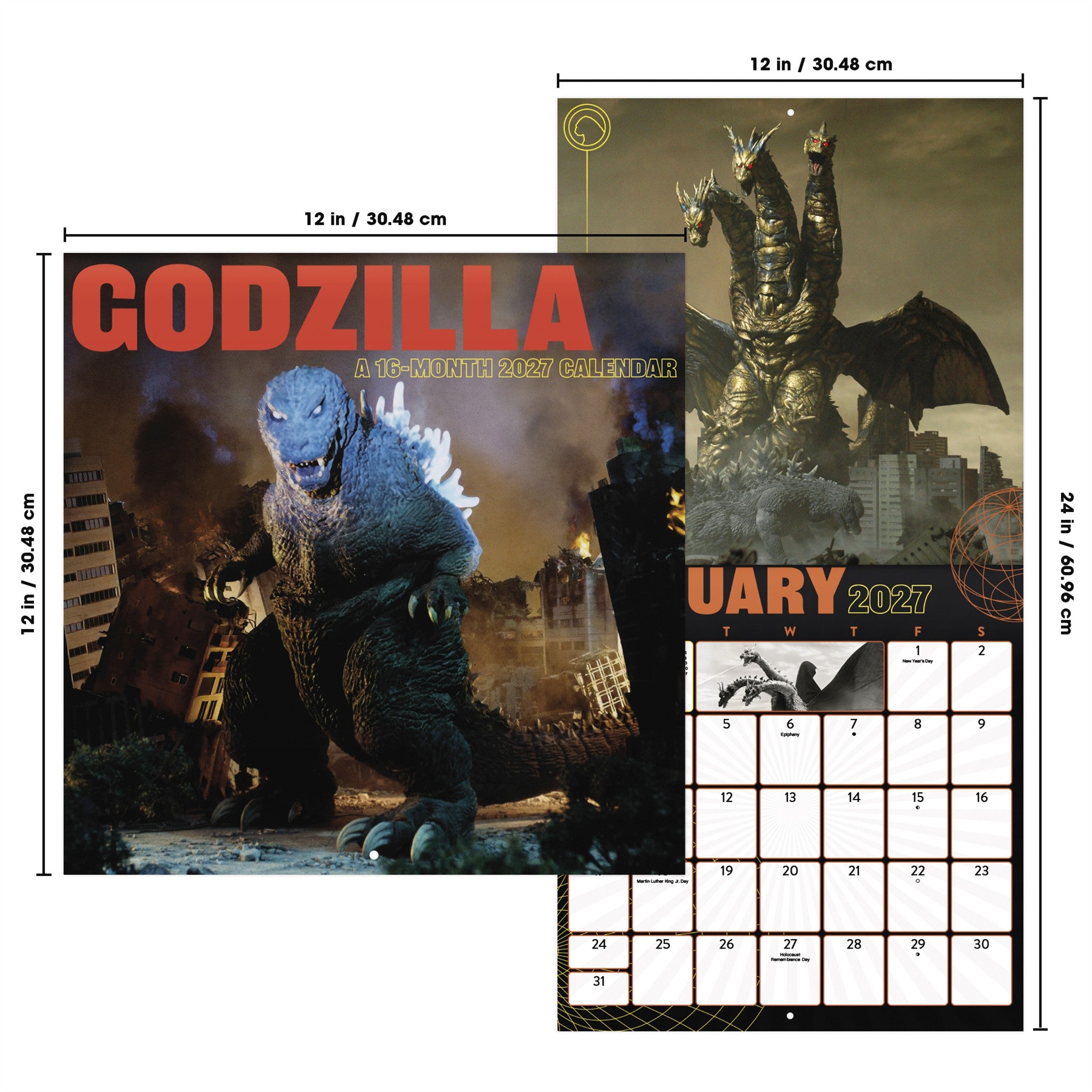 Godzilla Classic Exclusive with Print 2027 Wall Calendar - Online Only