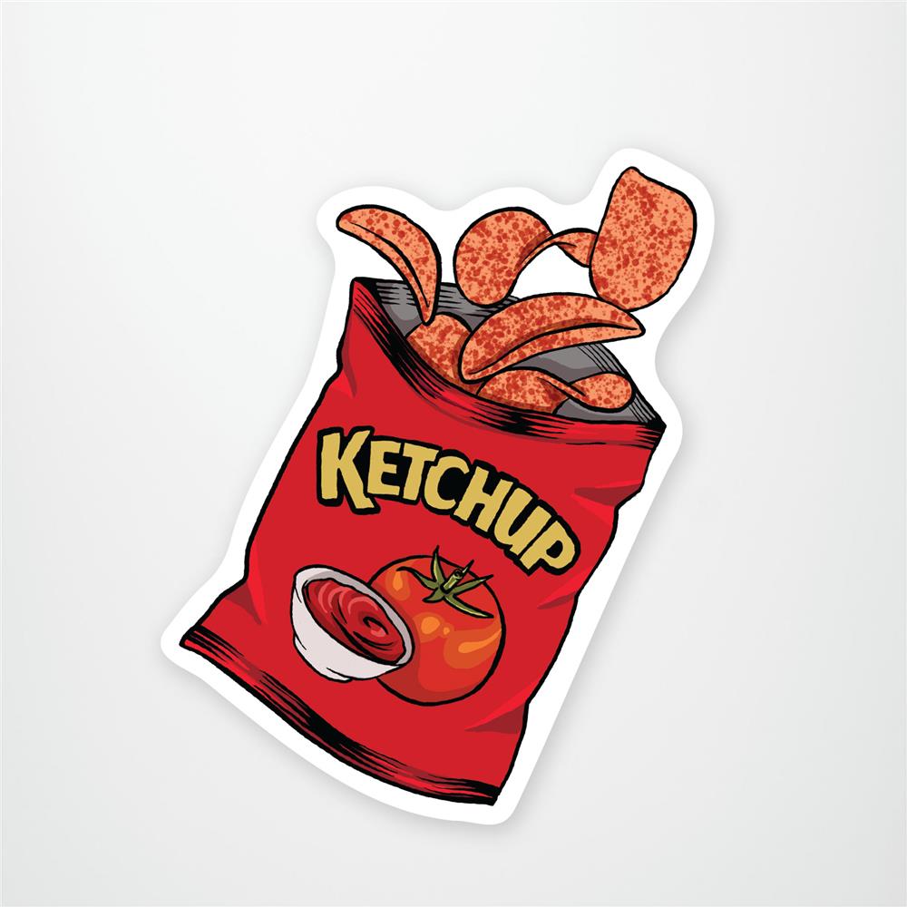Ketchup Chips Vinyl Sticker