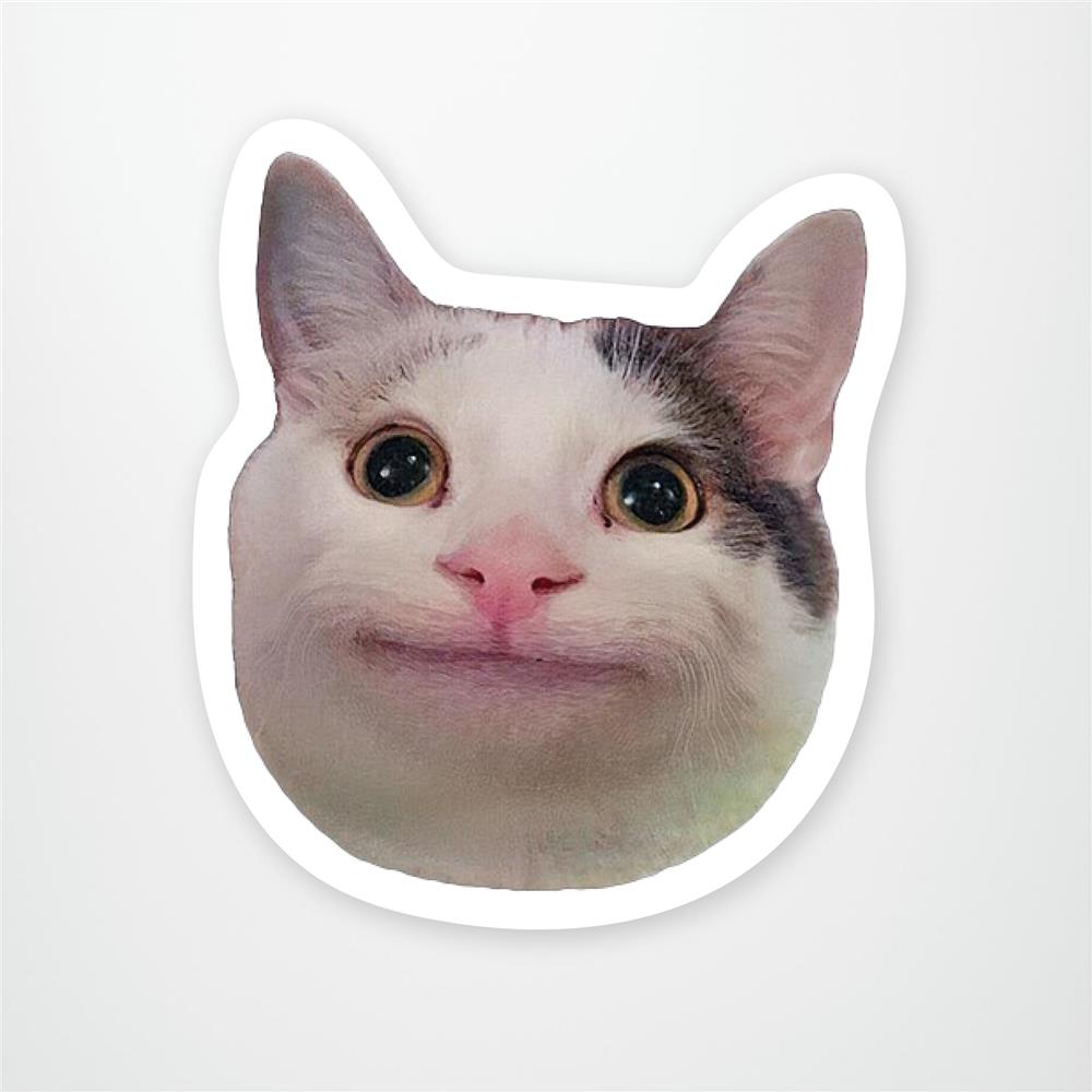 Beluga Smiling Cat Vinyl Sticker