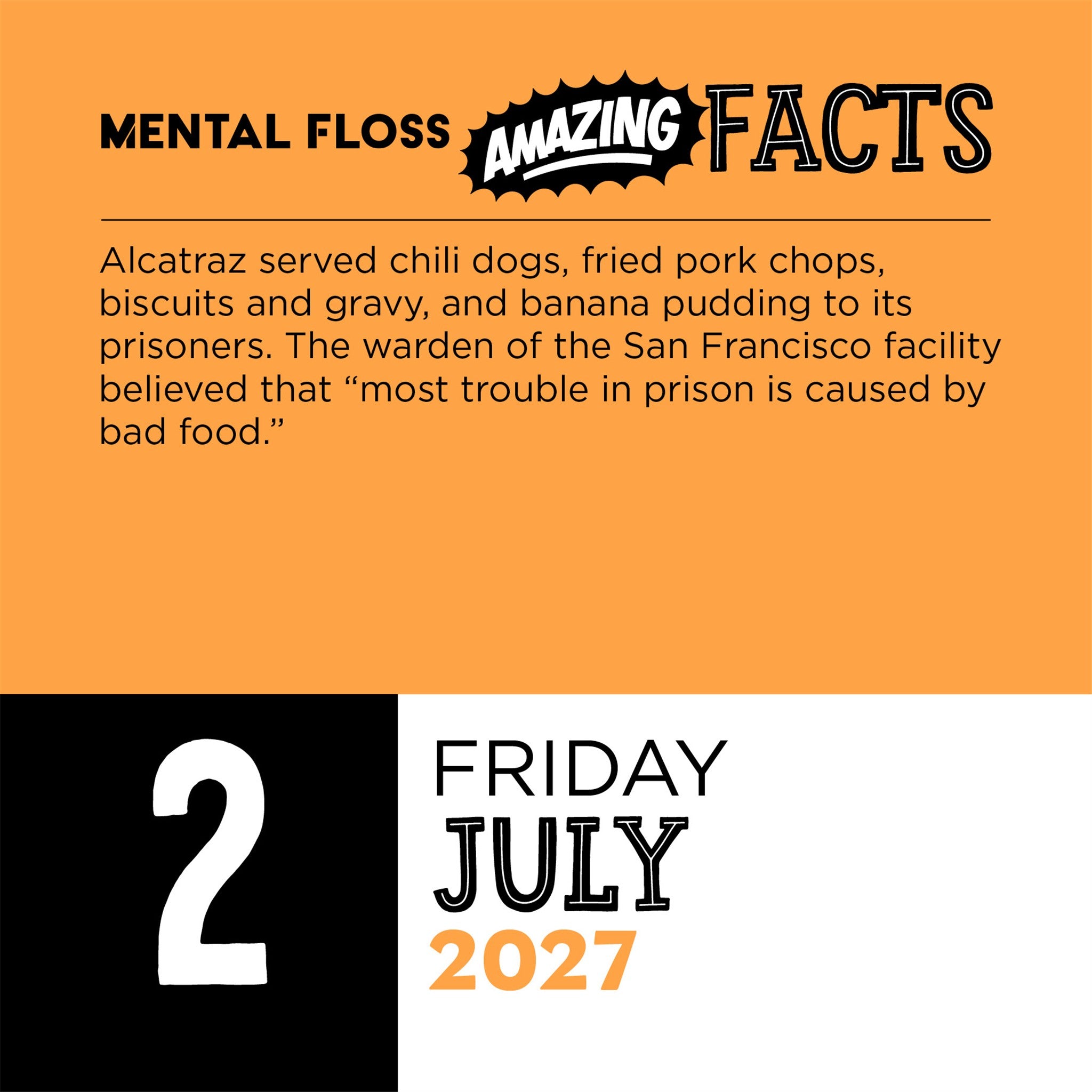Amazing Facts from Mental Floss 2027 Box Calendar