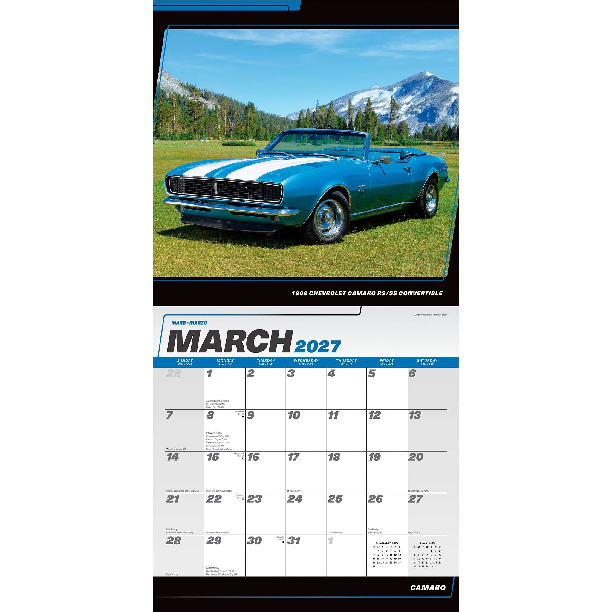 Camaro 2027 Wall Calendar