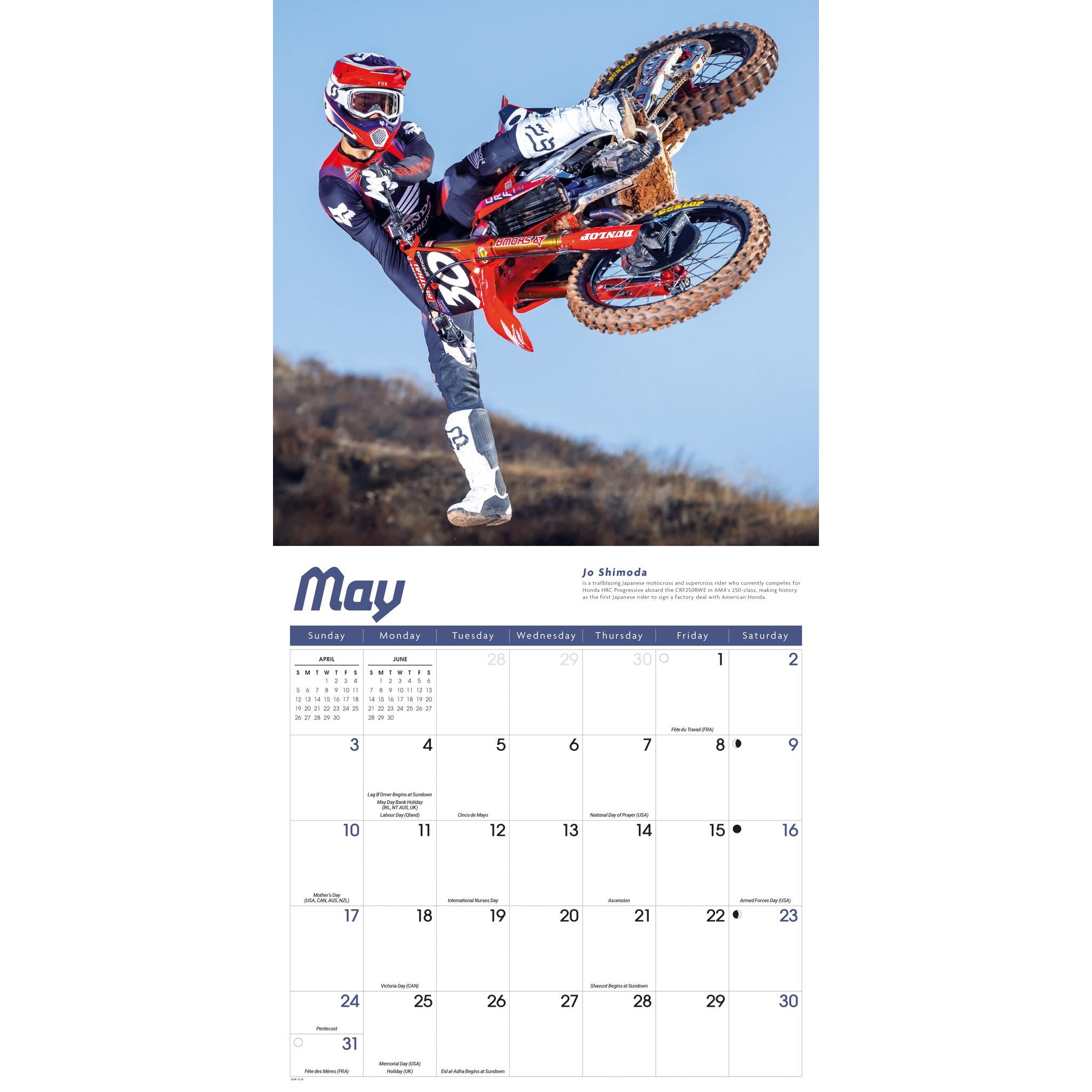 Motocross 2026 Wall Calendar