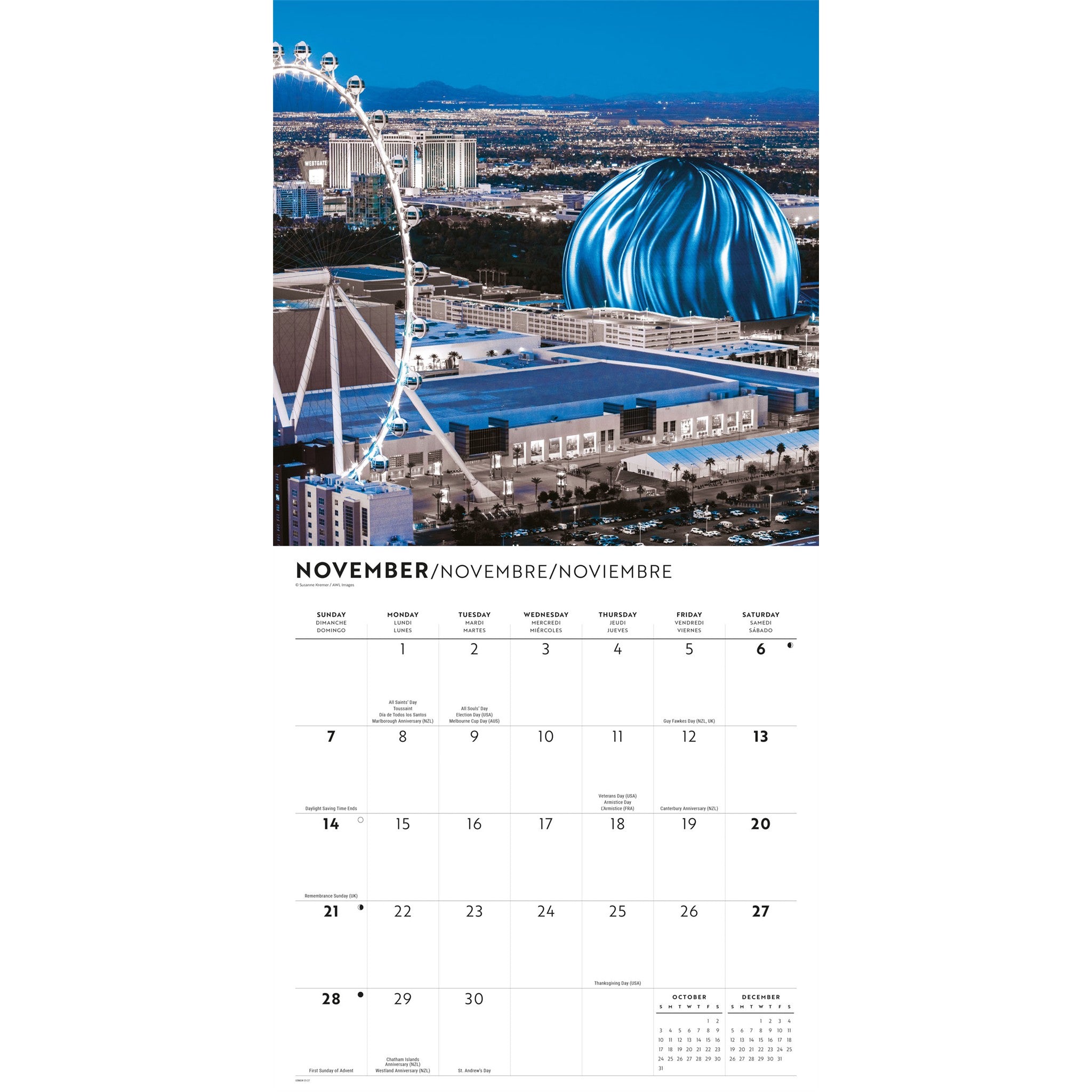 Vegas Lux 2027 Wall Calendar