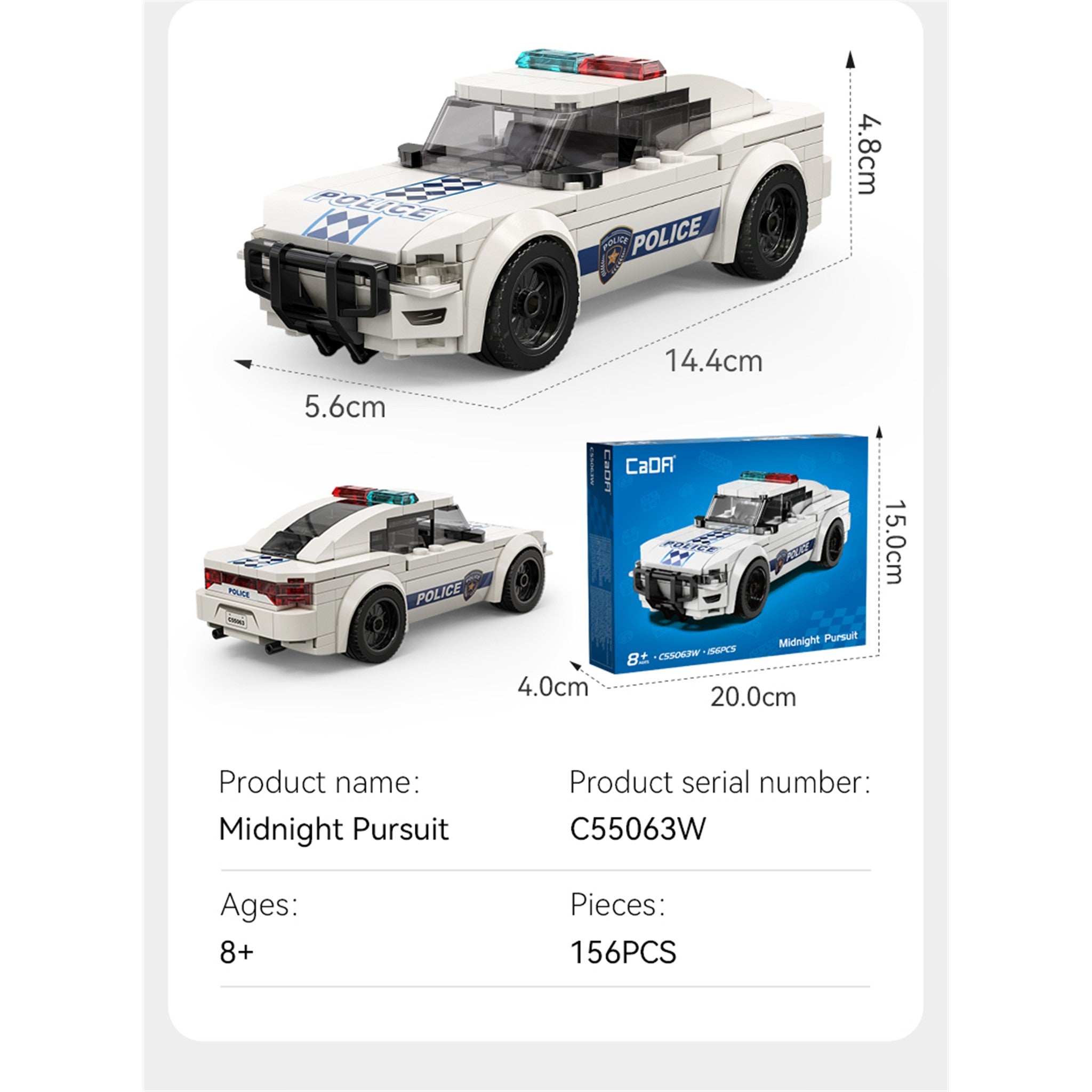 Police Car Night Hunt Pursuit 156 Pieces
